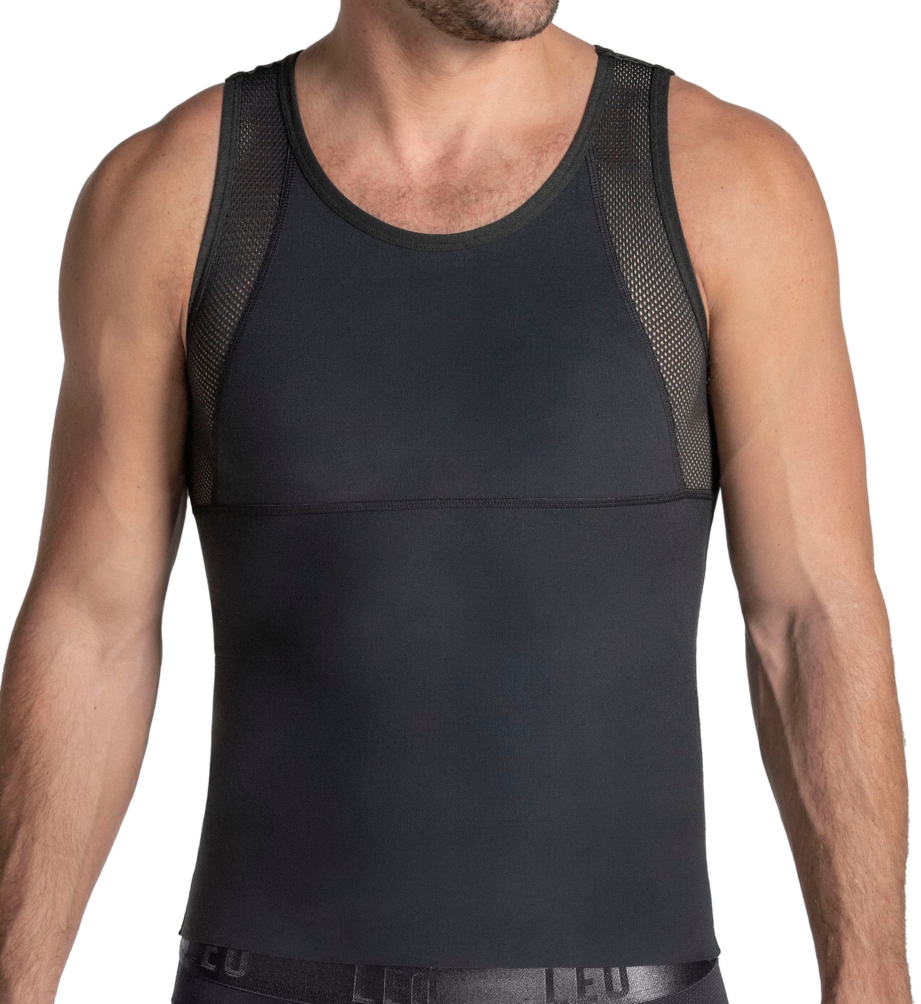 Leo Men's Compression MuscleTank Top in Black (035022) | Size Medium | HisRoom.com