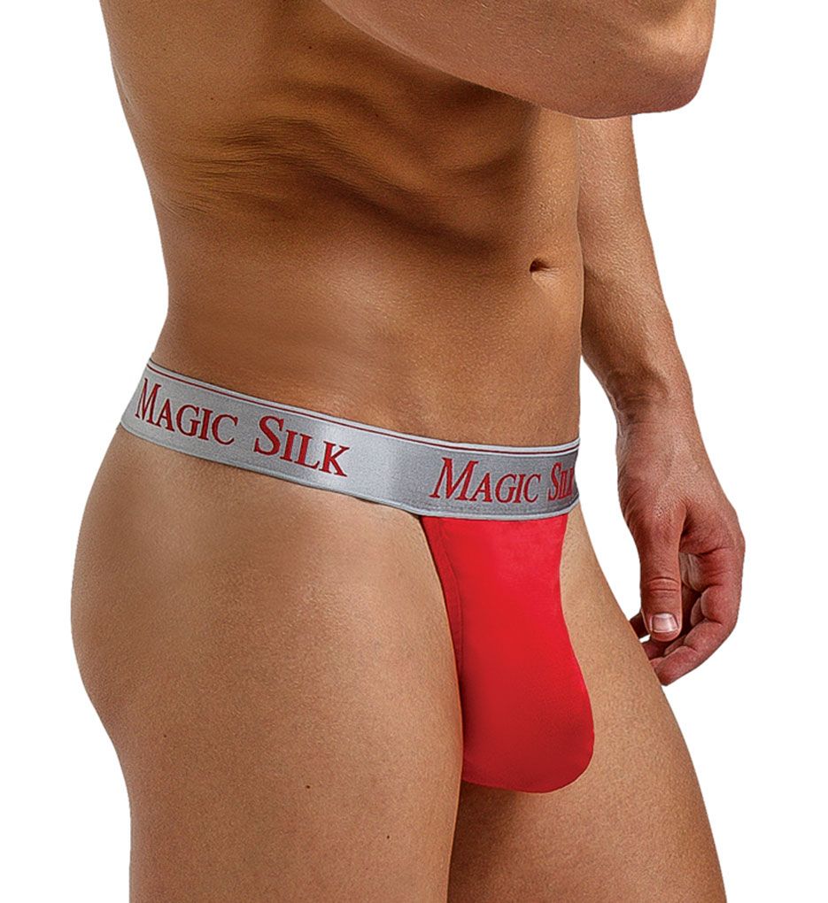 Men's Magic Silk 4586 100% Silk Knit Micro Thong (Black XL)