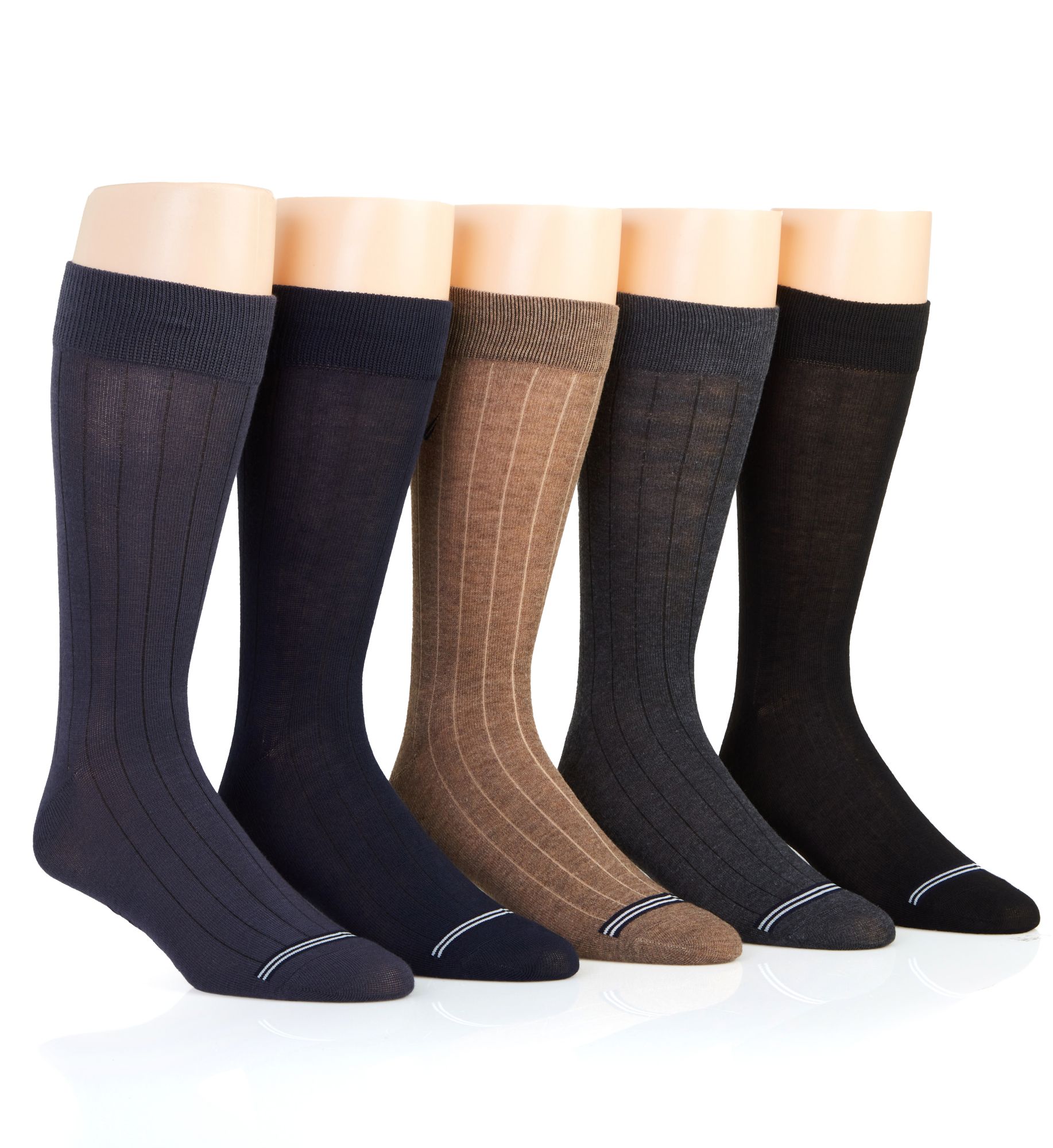 Nautica Men's Solid Ribbed Dress Sock - 5 Pack (201DR02) | HisRoom.com