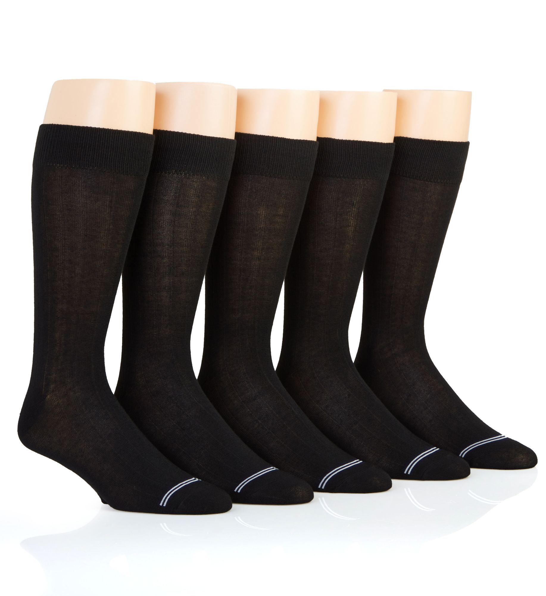 Nautica Men's Solid Ribbed Dress Sock - 5 Pack in Black (201DR02) | HisRoom.com