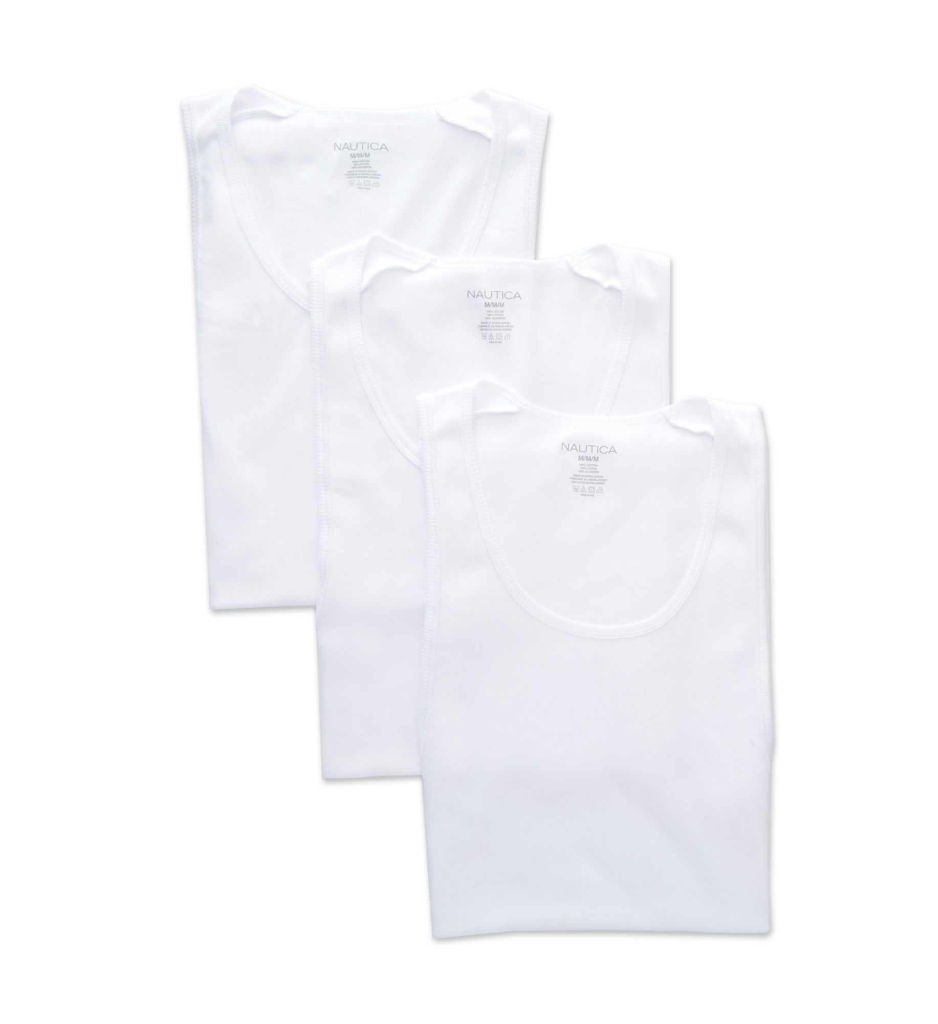 Nautica Men's Cotton Ribbed Tank Tops in White (Y60306) | Size Small | HisRoom.com