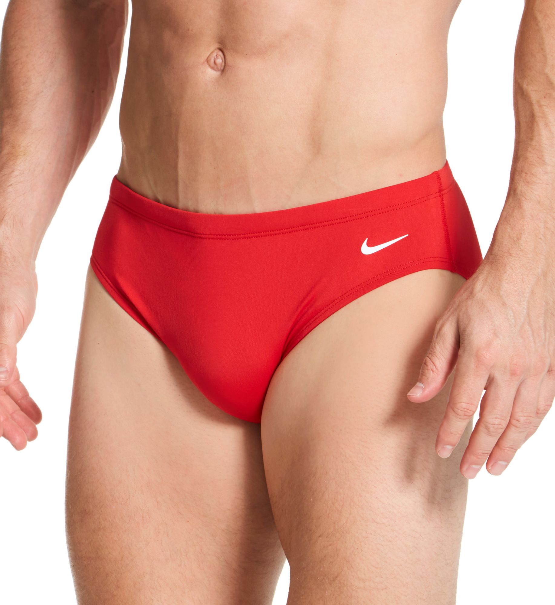 Nike Men's Hydrastrong Solid Swim Brief in Red (ESSA004) | Size 32 | HisRoom.com