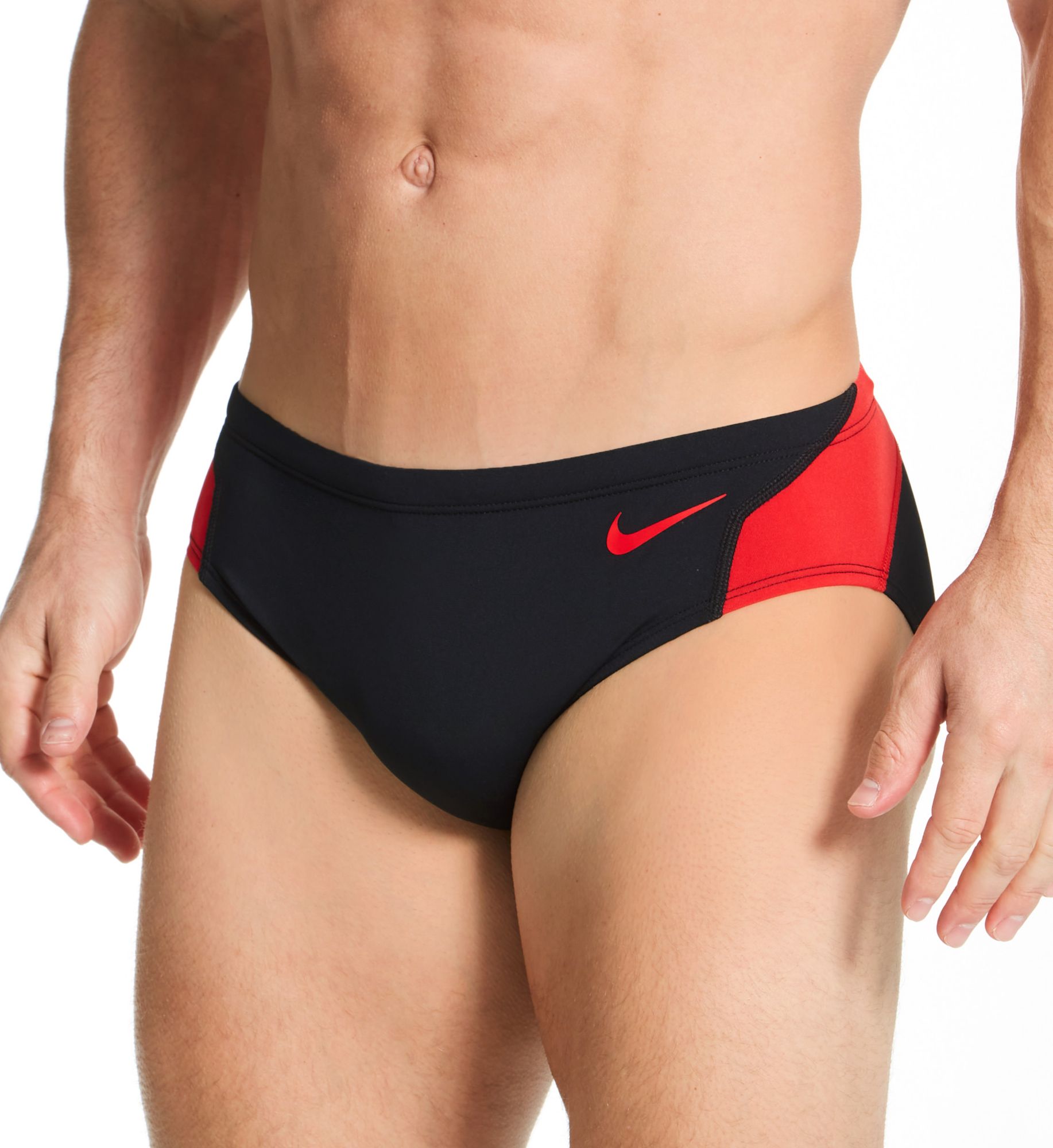 Nike Men's Vex Colorblock Swim Brief in Red (ESSA105) | Size 32 | HisRoom.com