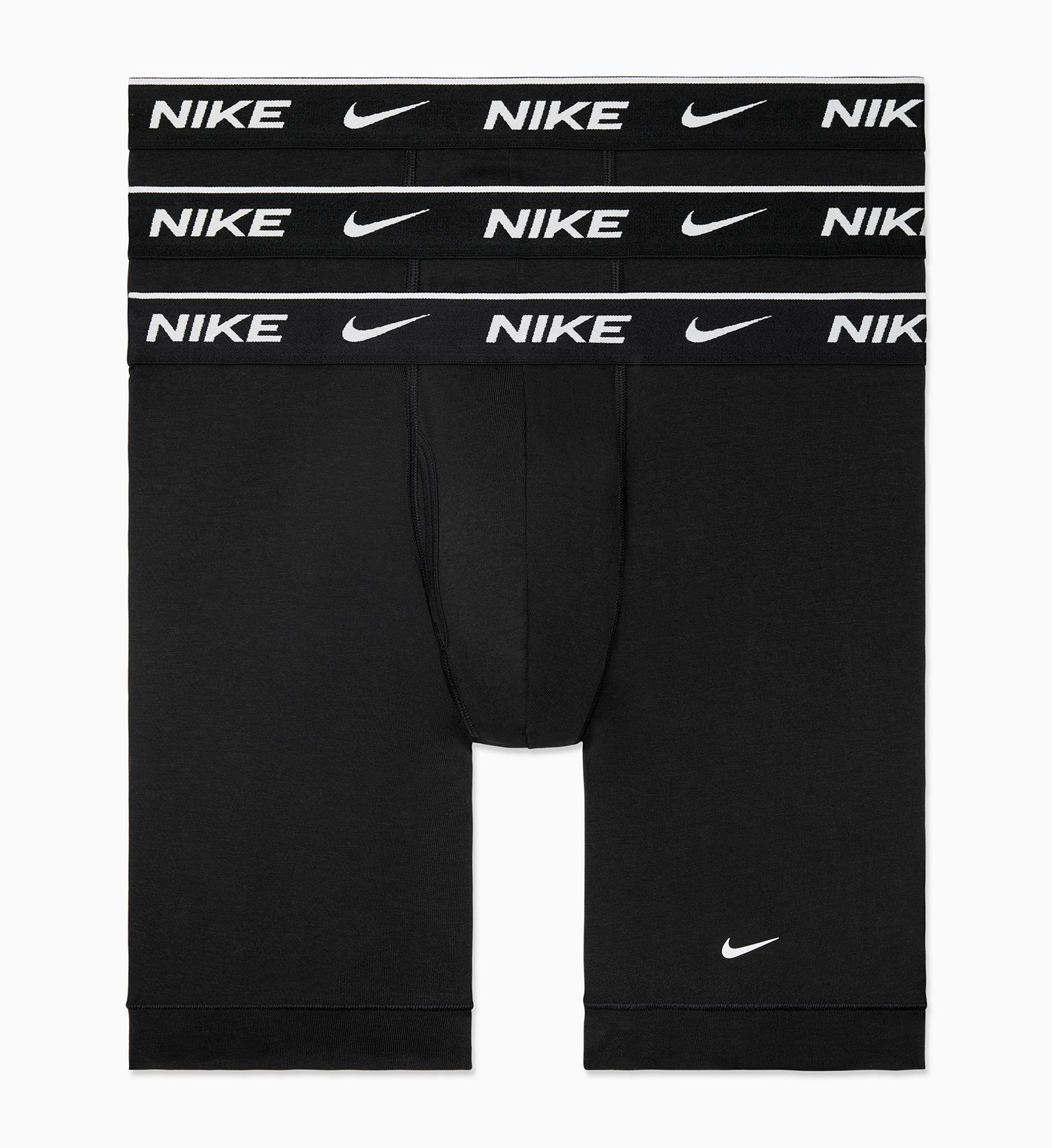 Nike Men's Essential Cotton Stretch Long Boxer Brief in Black (KE1168) | Size Small | HisRoom.com