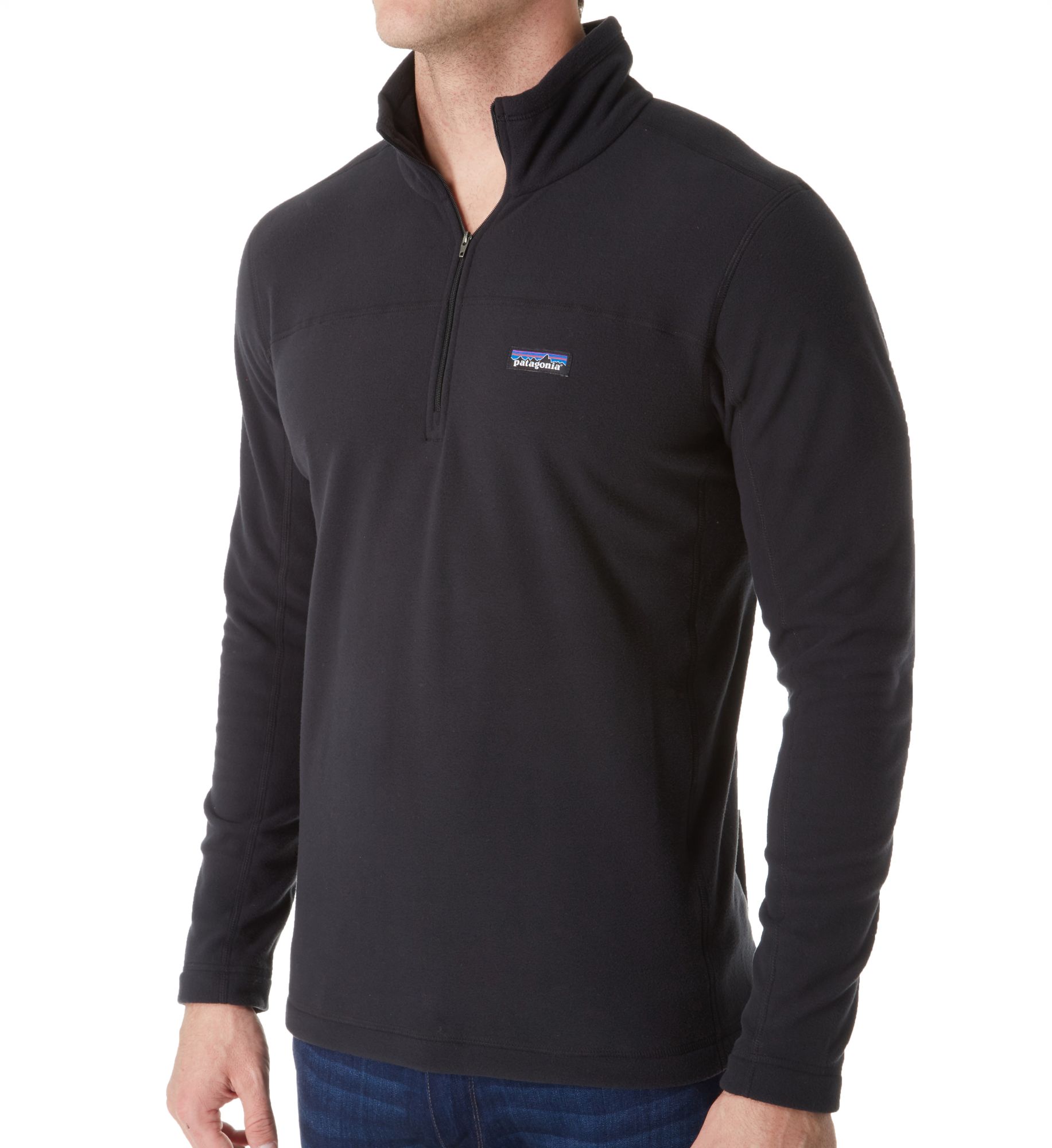Patagonia Men's Micro D Fleece 1/4 Zip Pullover in Black (26176) | Size Medium | HisRoom.com