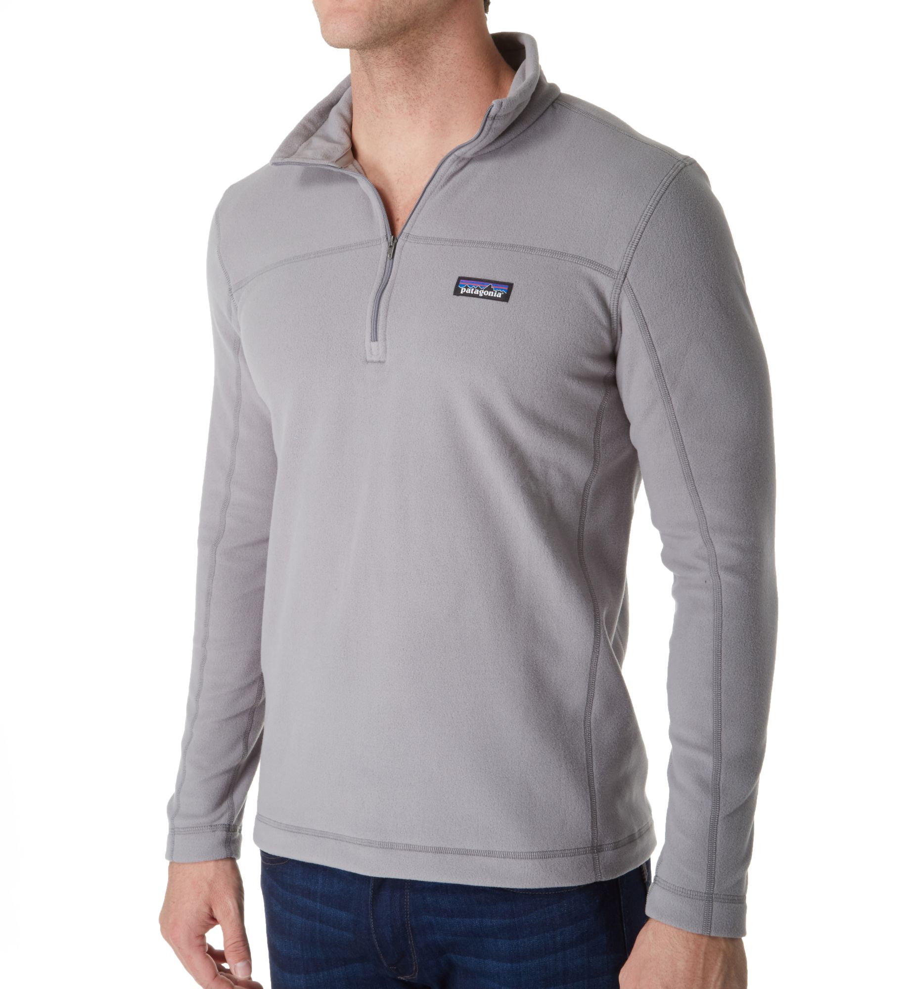 Patagonia Men's Micro D Fleece 1/4 Zip Pullover in Gray (26176) | Size Medium | HisRoom.com