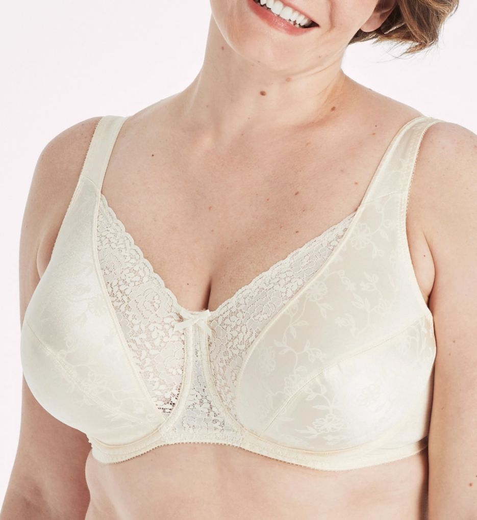 Playtex Secrets Beige Signature Florals Lace Underwire Bra Size