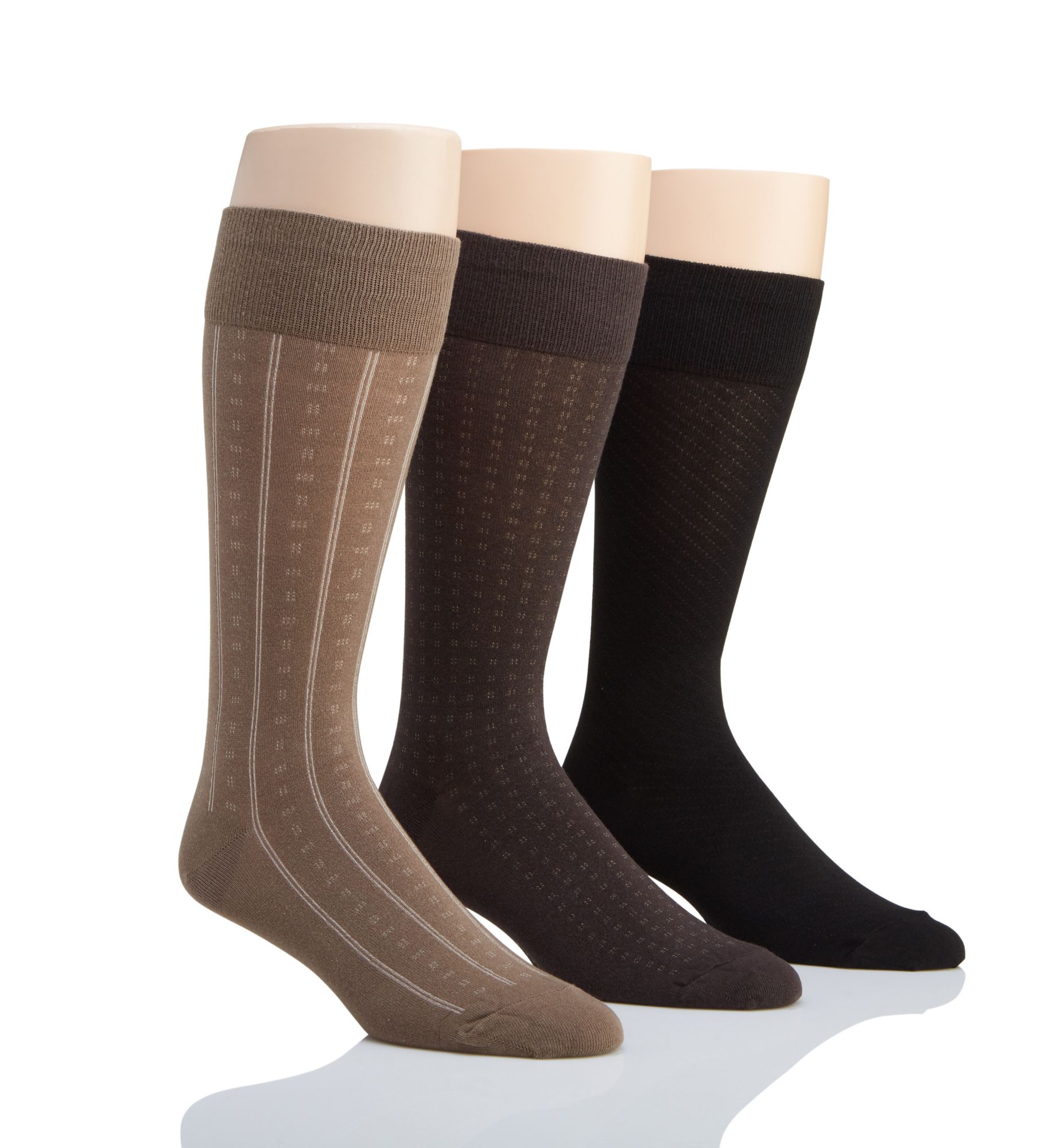 Polo Ralph Lauren Men's 3-Pk. Assorted Patterns Dress Socks - Brown Assorted