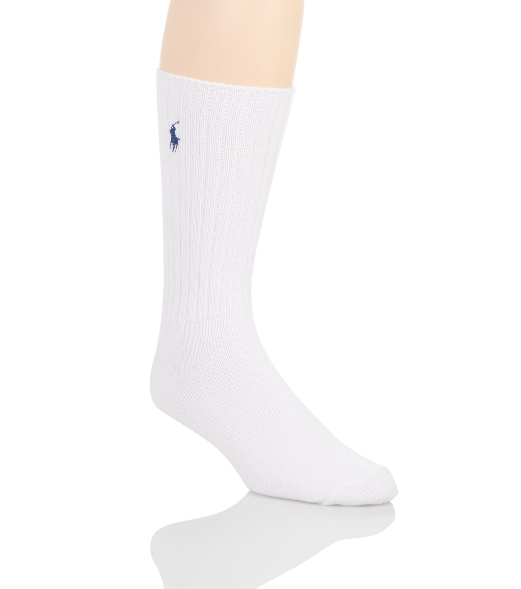 Polo Ralph Lauren Men's Cotton Crew Sock with Embroidery in White (8205B) | HisRoom.com