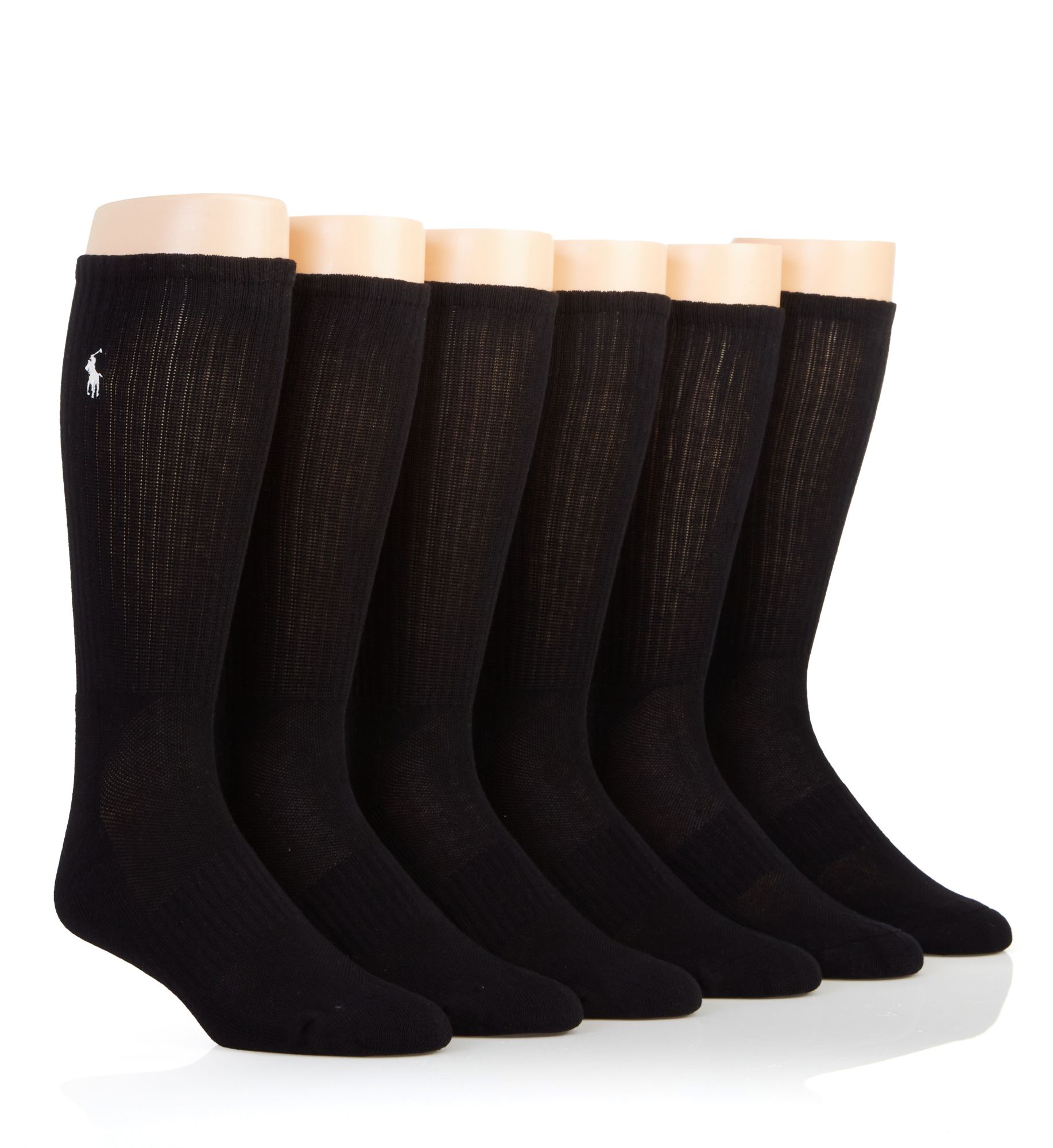 Polo Ralph Lauren Men's Rib Cuff Cushioned Crew Socks in Black (821480PK) | HisRoom.com