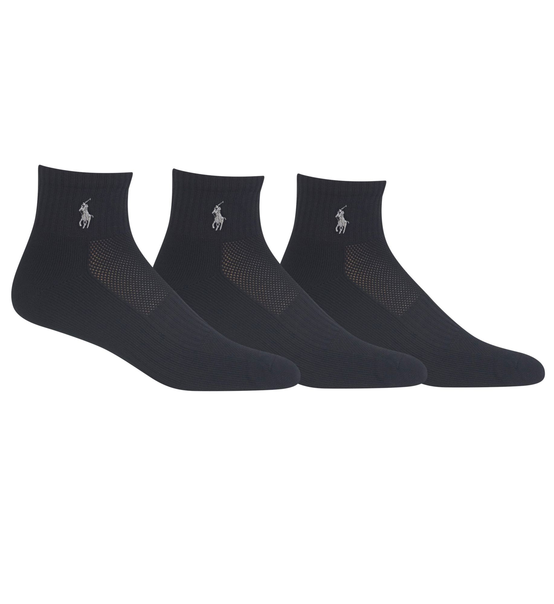 Polo Ralph Lauren Men's Tech Athletic Quarter Top Socks in Black (824063PK) | HisRoom.com