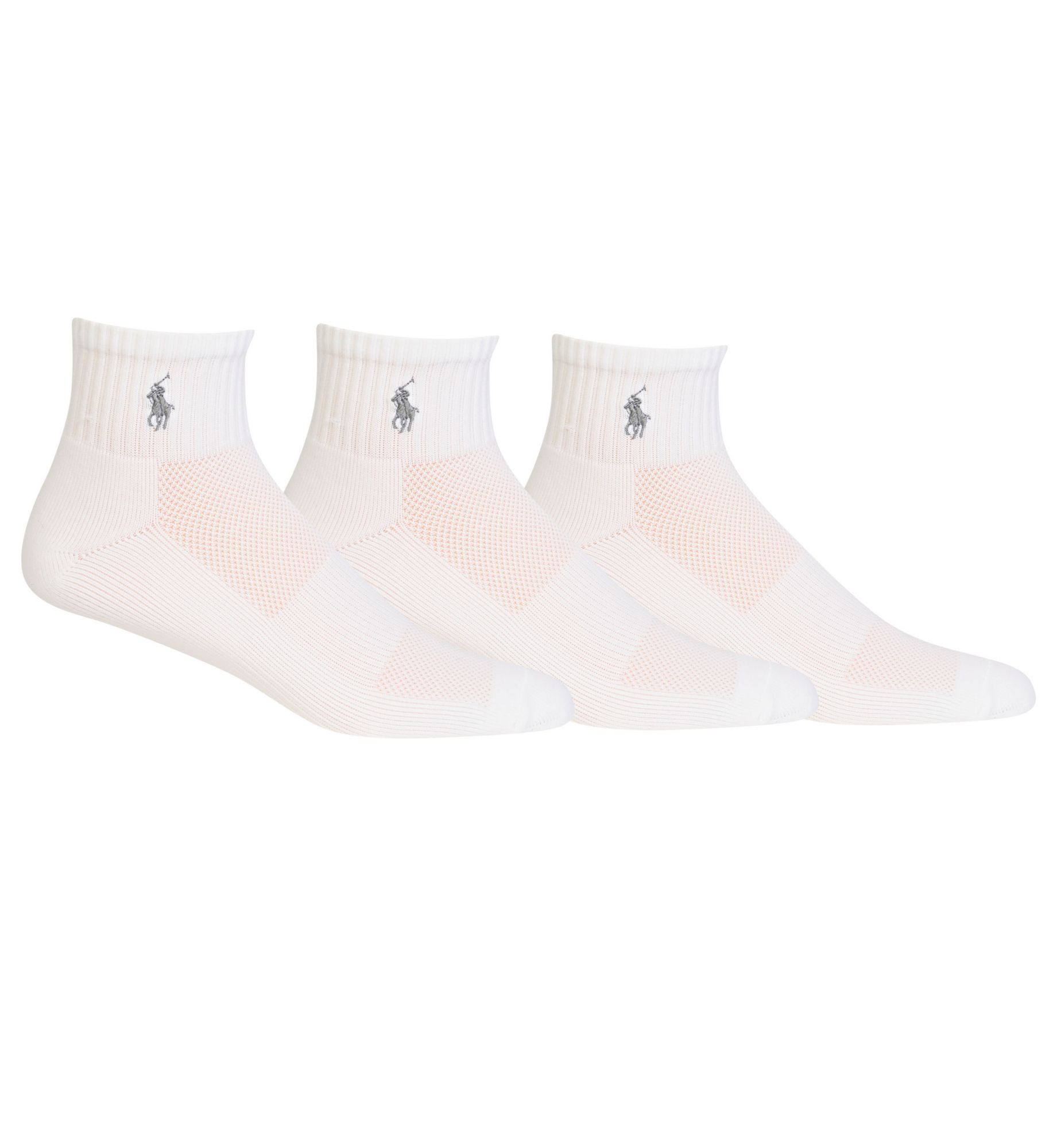 Polo Ralph Lauren Men's Tech Athletic Quarter Top Socks in White (824063PK) | HisRoom.com