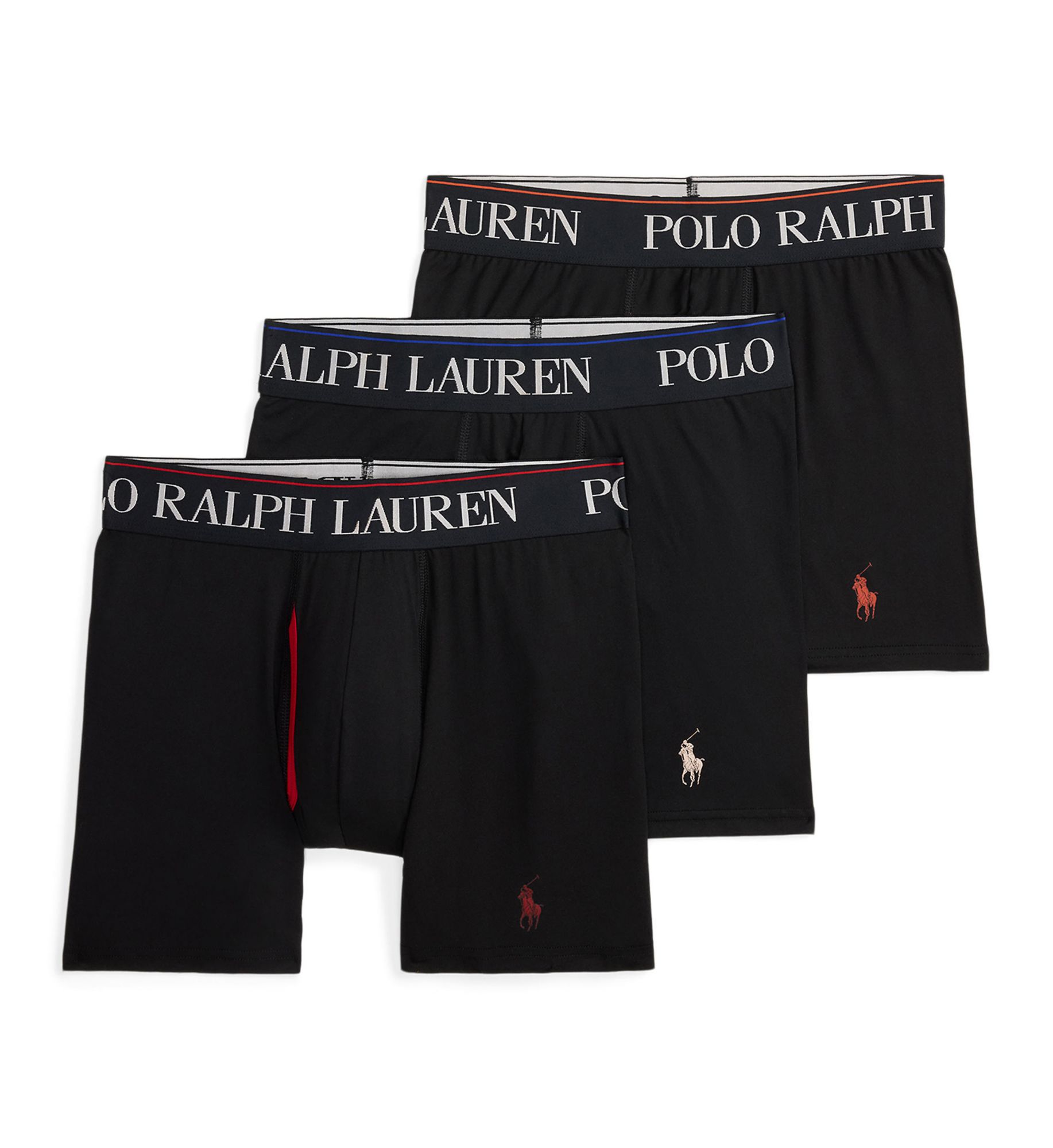 Polo Ralph Lauren Men's 4D-Flex Cool Microfiber Boxer Briefs in Black (LBBBP3) | Size Medium | HisRoom.com