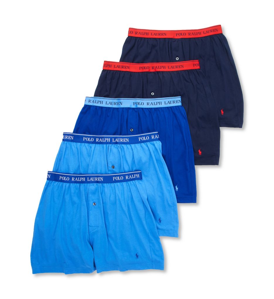 Polo Ralph Lauren NCKBP5 Classic Fit Cotton Knit Boxers - 5 Pack