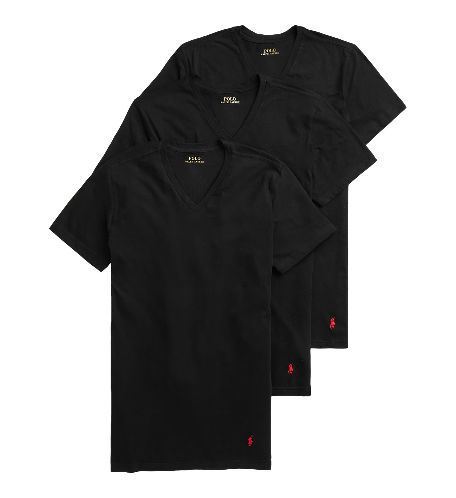 Polo Ralph Lauren Men's Slim Fit 100% Cotton V-Neck T-Shirt in Black (NSVNP3) | Size XL | HisRoom.com