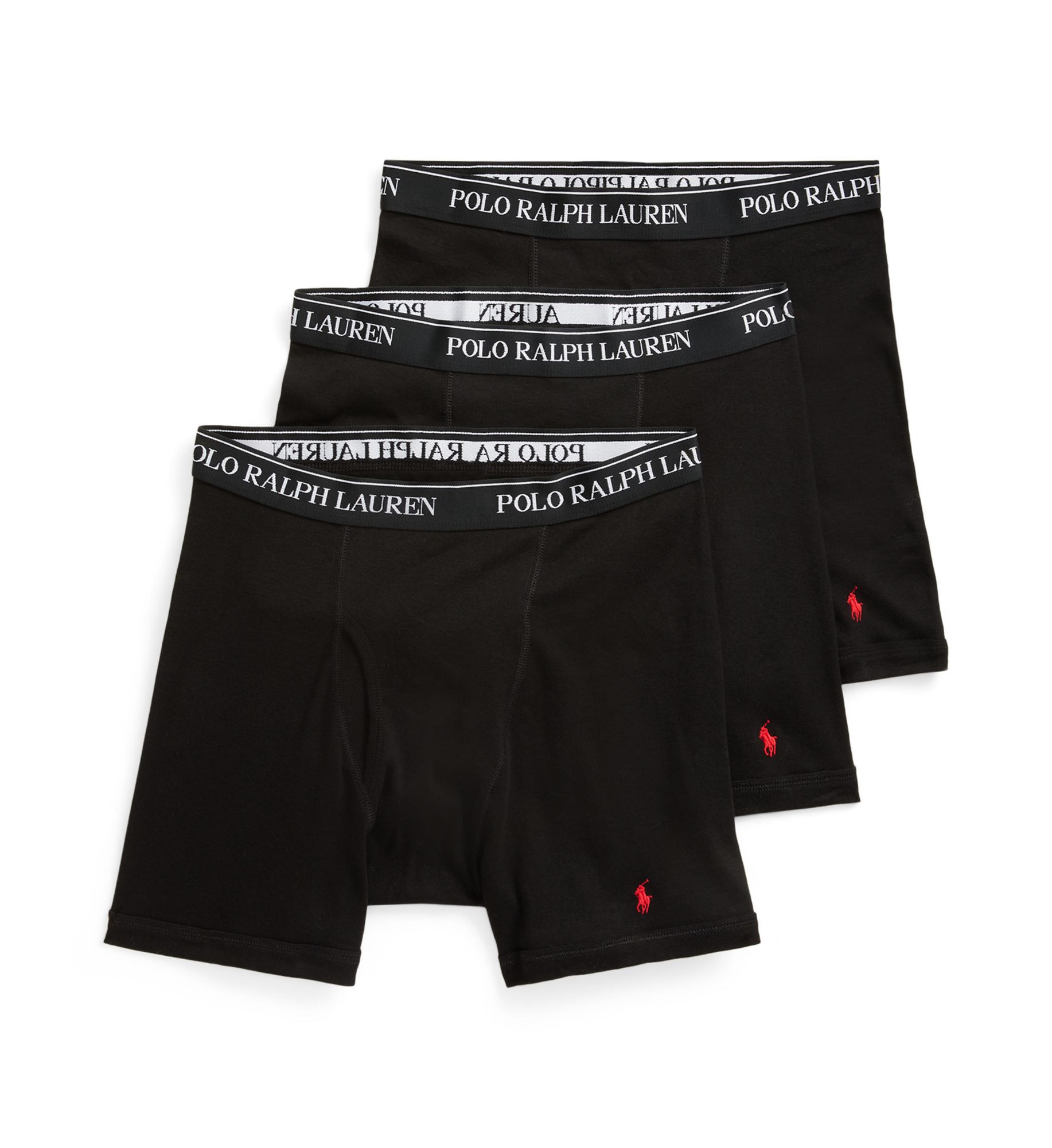 Polo Ralph Lauren Men's Big & Tall Classic Fit Boxer Briefs in Black (NXB2P3) | Size XL | HisRoom.com