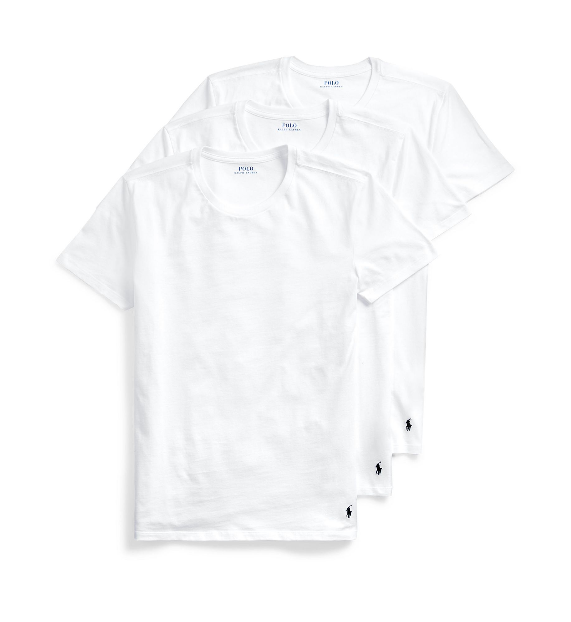 Polo Ralph Lauren Men's Big Man Classic Fit Cotton Crew T-Shirts in White (NXCNP3) | Size XL | HisRoom.com