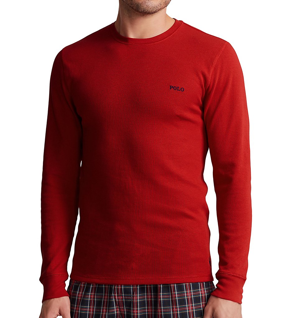 Polo Ralph Lauren PWLC2F Waffle Knit Long Sleeve Crew Shirt - Picture 8 of 9