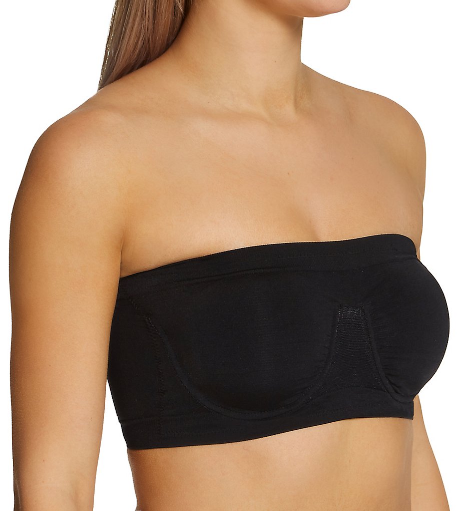 Ahh by Rhonda Shear Women's Bandeau Bra With Removable Pads Black Size  Medium for sale online