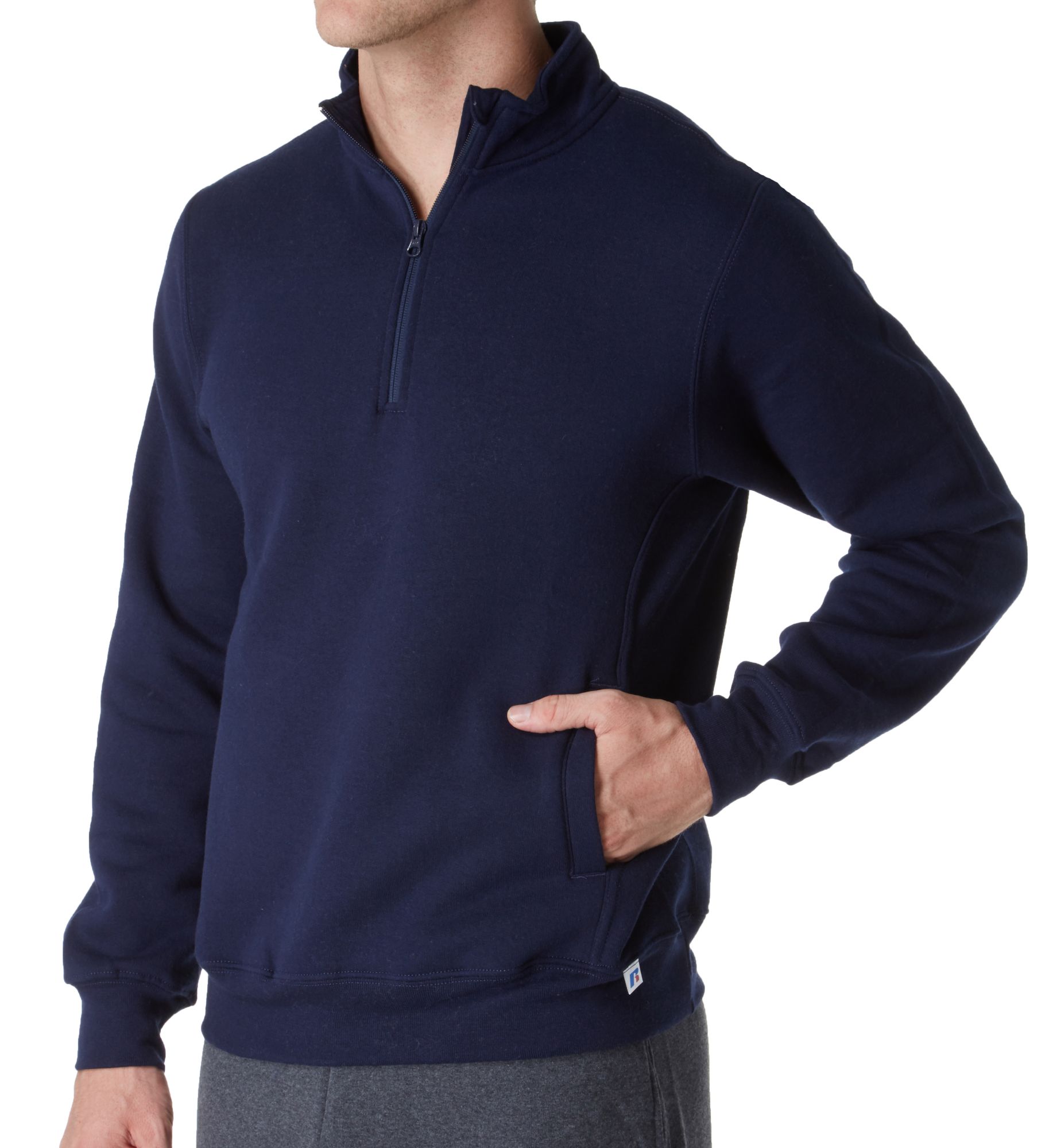 Russell Men's Dri-Power Fleece 1/4 Zip Pullover in Blue (1Z4HBM0) | Size Small | HisRoom.com