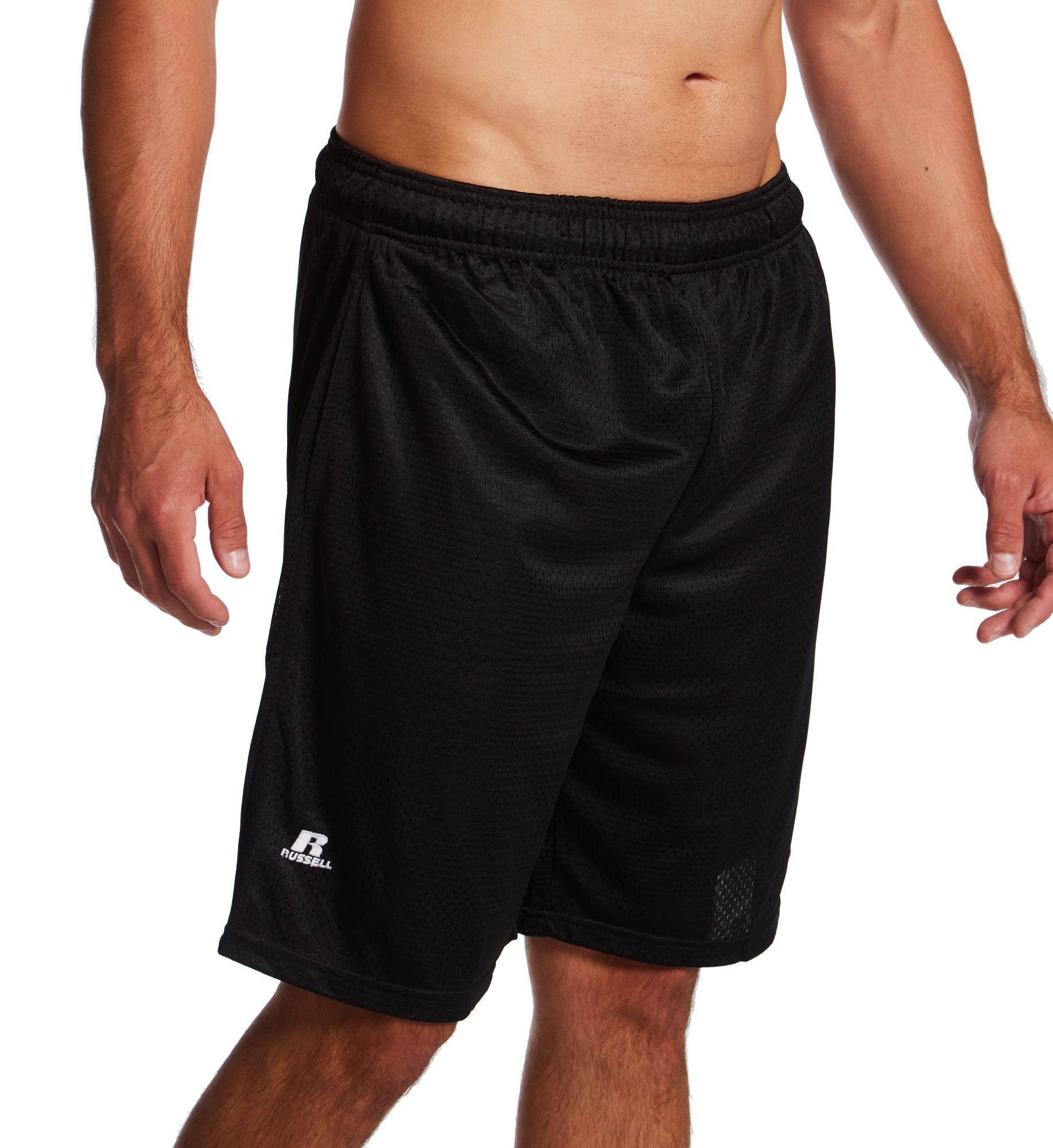 Russell Men's Mesh Pocket Performance Short in Black (651AFM0) | Size XL | HisRoom.com