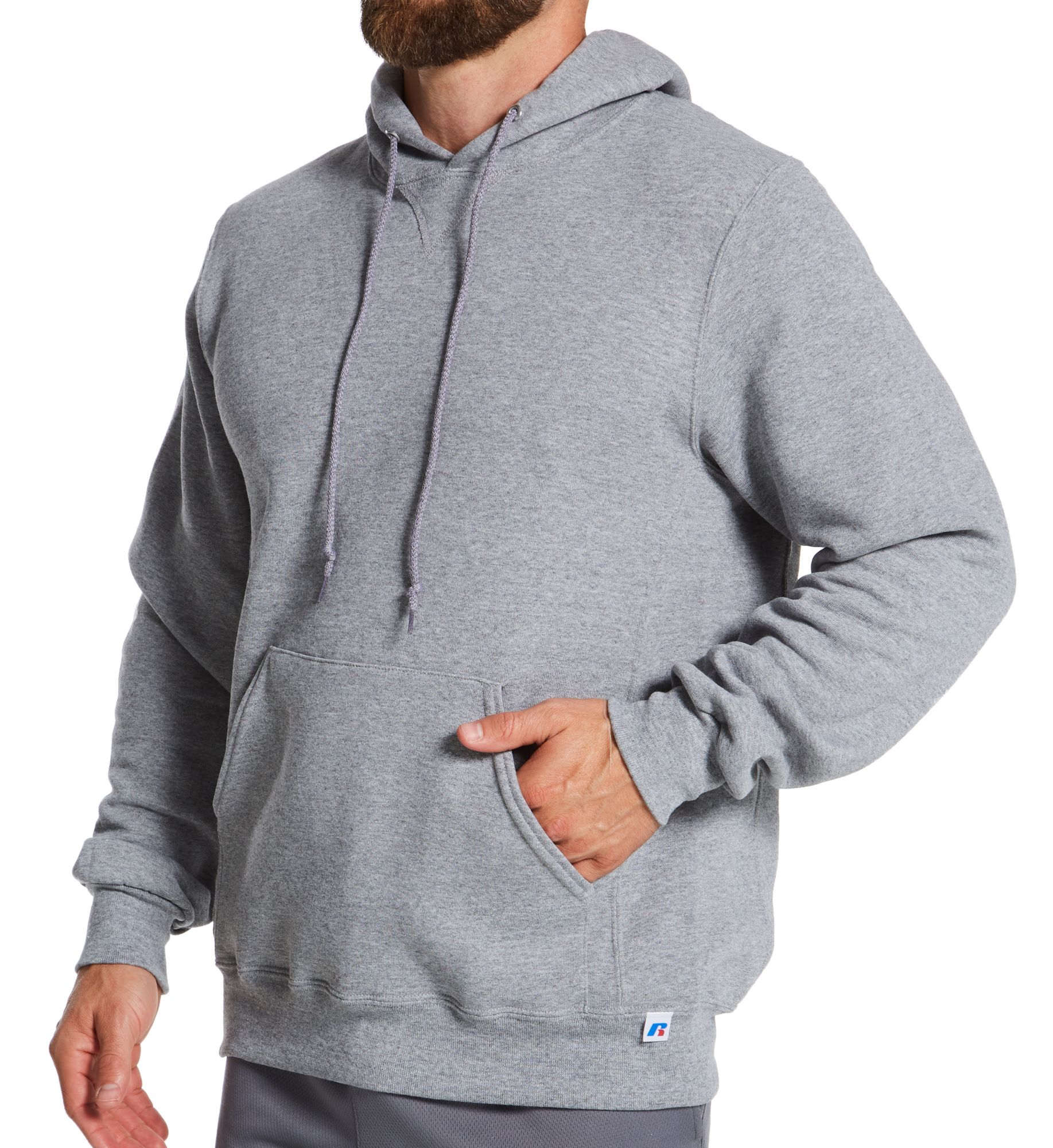 Russell Men's Dri Power Fleece Pullover Hoodie in Gray (695HBM1) | Size Medium | HisRoom.com