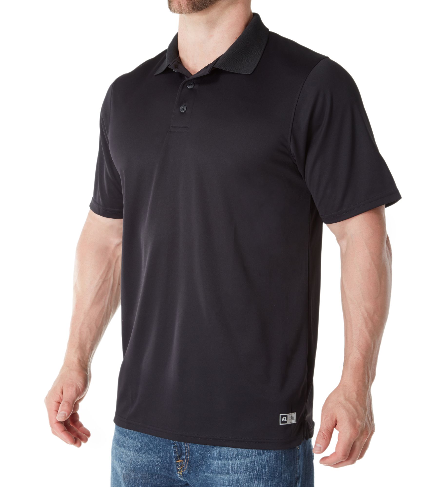 Russell Men's Essential Performance Polo in Black (7EPTUM0) | Size Medium | HisRoom.com