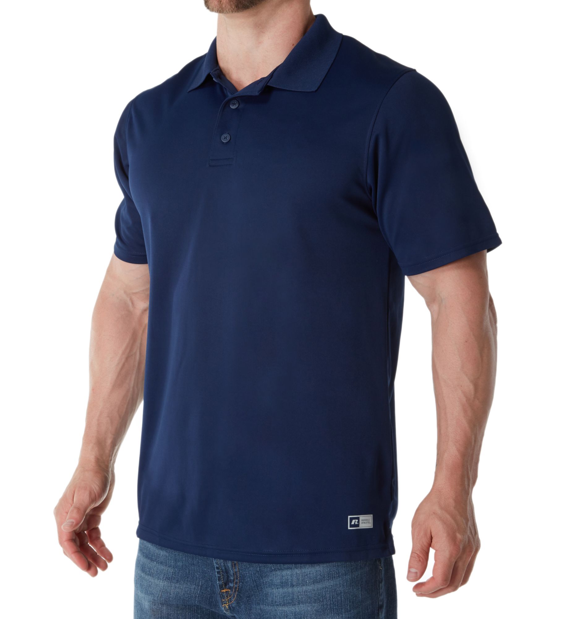 Russell Men's Essential Performance Polo in Blue (7EPTUM0) | Size Small | HisRoom.com