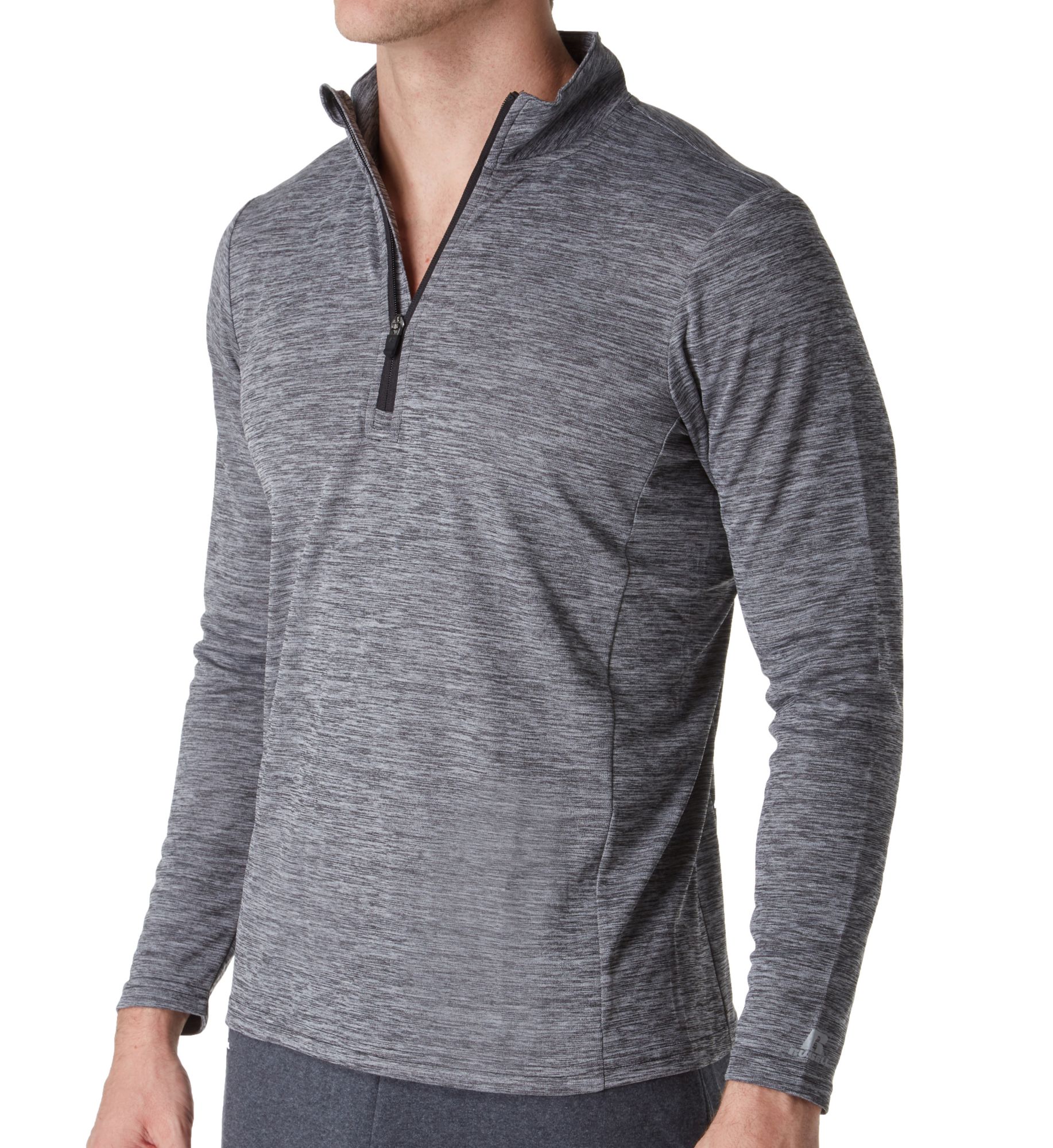 Russell Men's 1/4 Zip Pull Over in Black (QZ7EAM0) | Size Large | HisRoom.com
