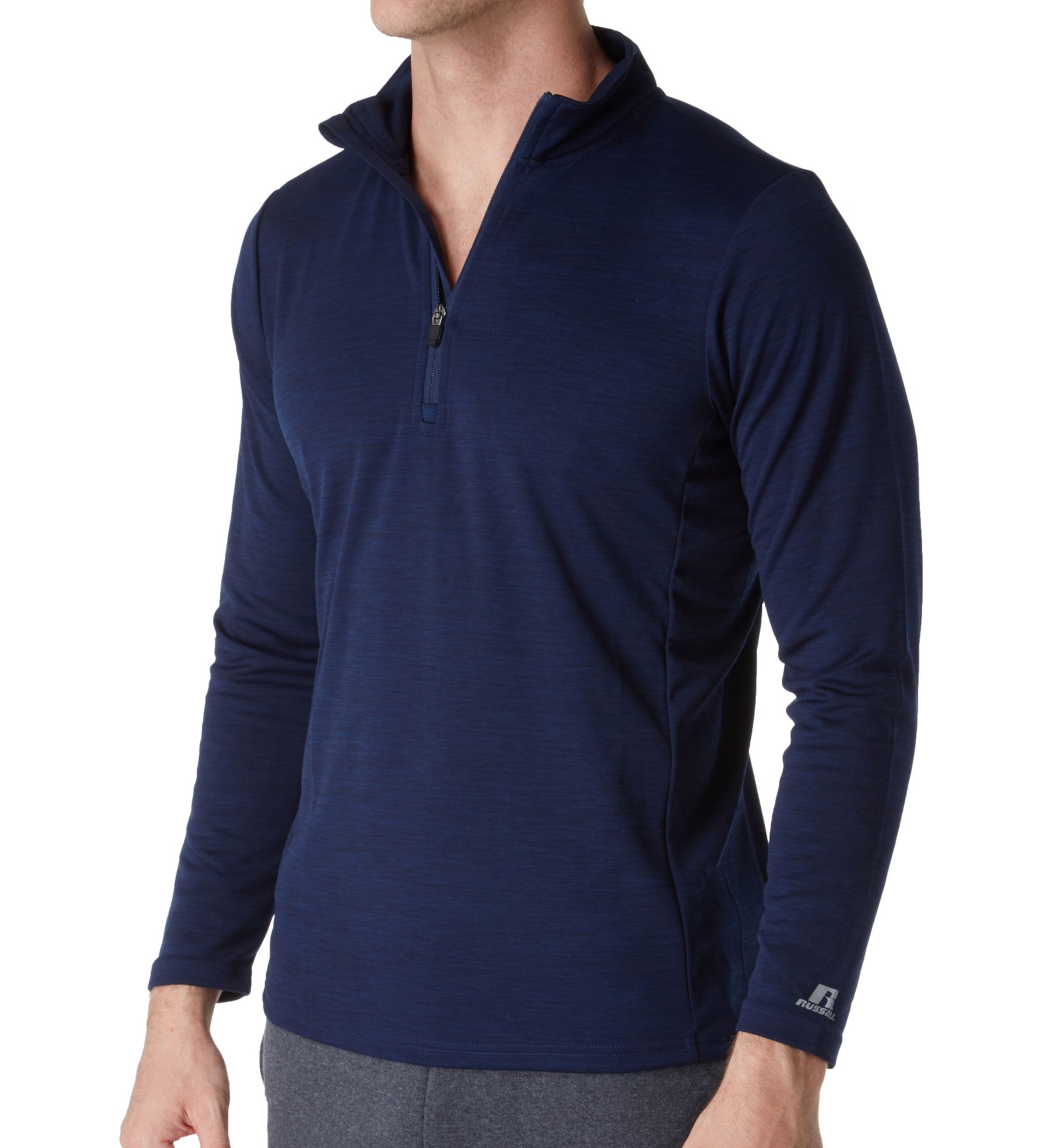 Russell Men's 1/4 Zip Pull Over in Blue (QZ7EAM0) | Size Medium | HisRoom.com