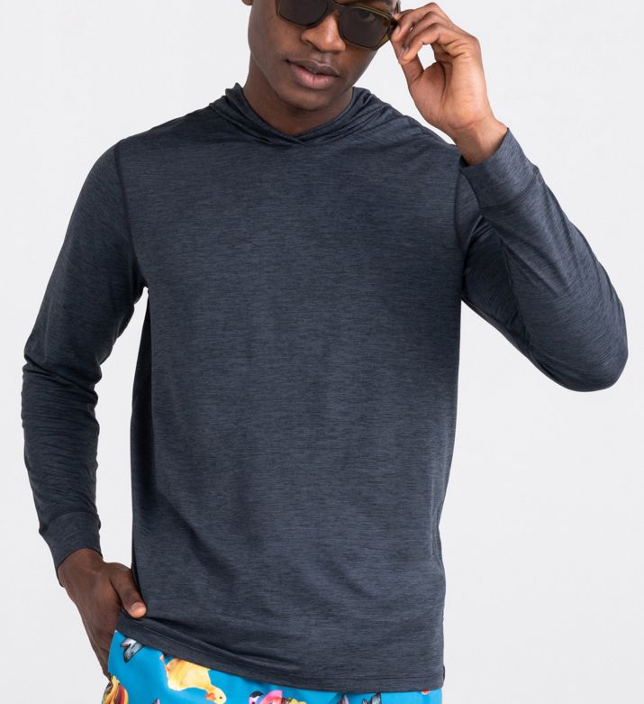 Saxx Underwear Men's DropTemp All Day Cooling Long Sleeve Hoodie in Black (SXLH45) | Size XL | HisRoom.com