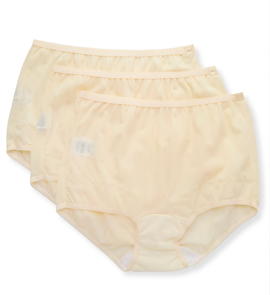 Shadowline 719X Plus Size Dixie Belle Scallop Trim Brief - 3 Pack - Picture 2 of 7