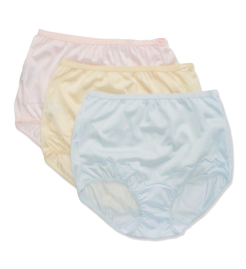 Shadowline 719X Plus Size Dixie Belle Scallop Trim Brief - 3 Pack - Picture 5 of 7