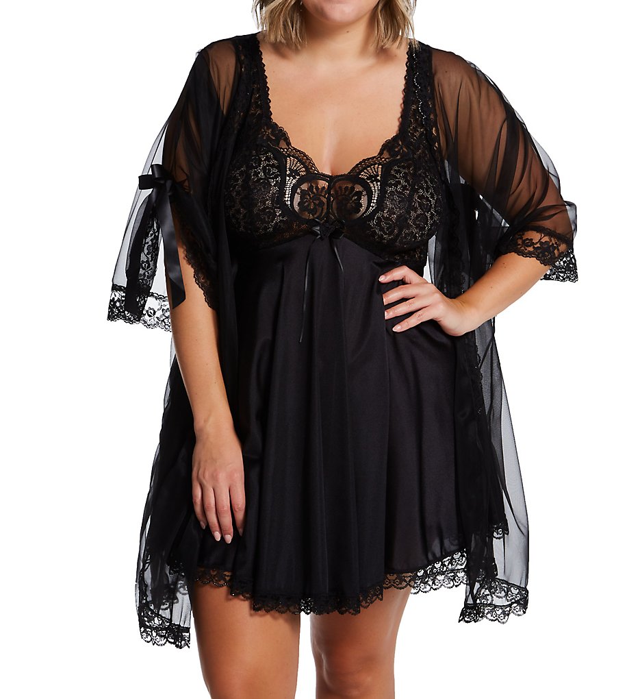 Shirley of Hollywood XX3595 Plus Size 3 Piece Babydoll Peignoir Set - Picture 2 of 2