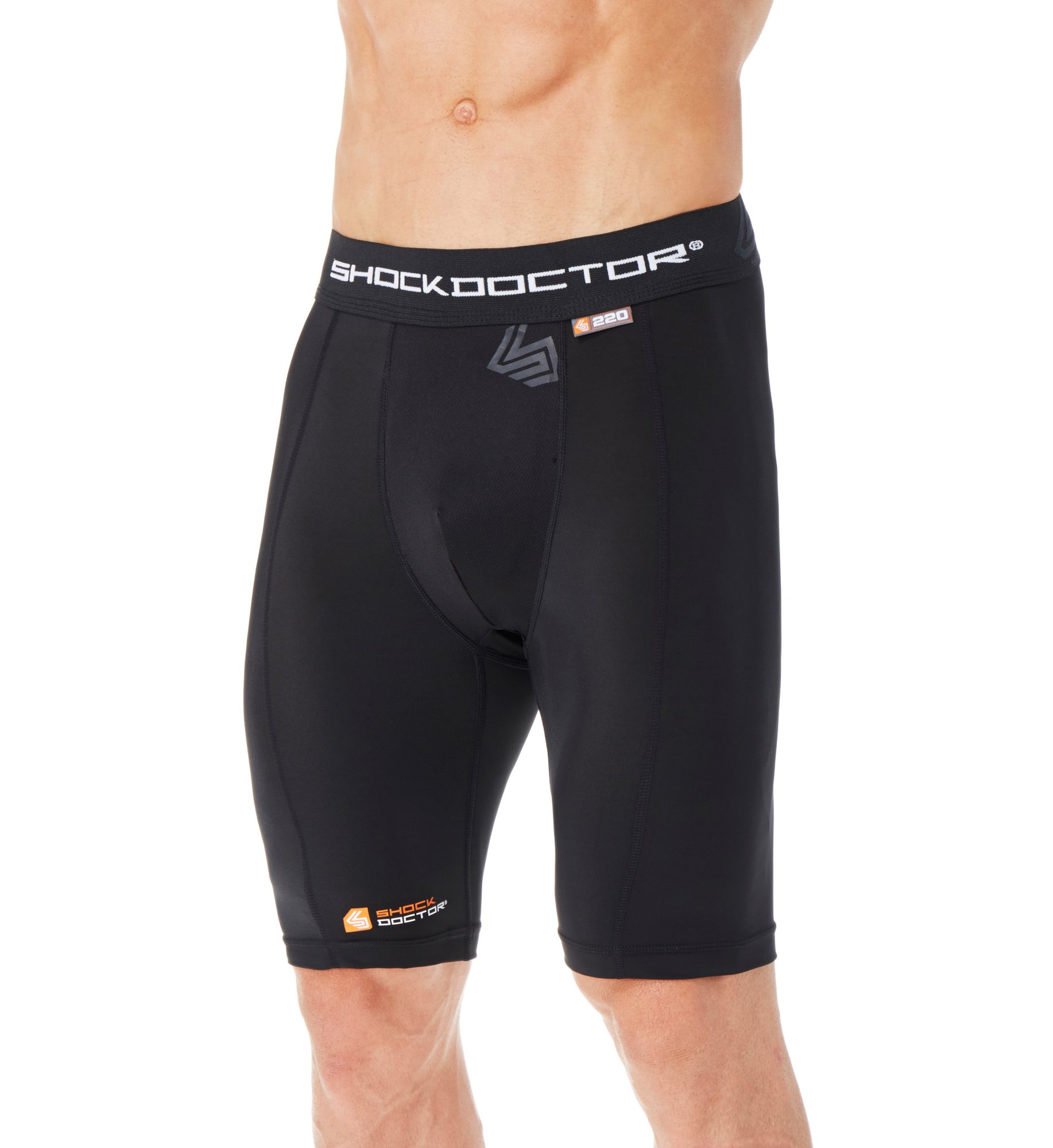 Shock Doctor Men's Core Compression Short with Cup Pocket in Black (220) | Size 2XL | HisRoom.com