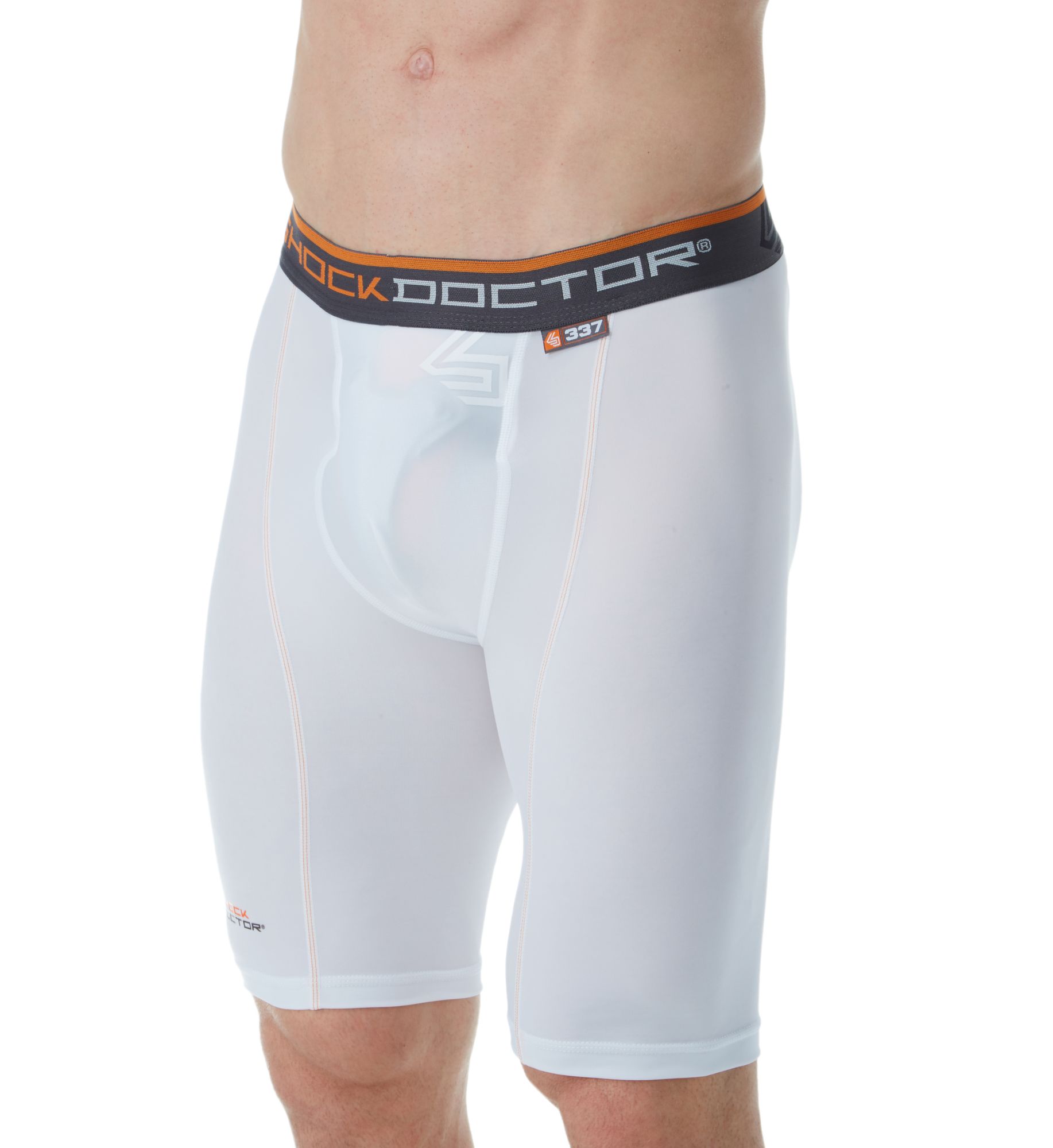 Shock Doctor Men's Ultra Pro Compression Short w/ Cup in White (337) | Size Large | HisRoom.com