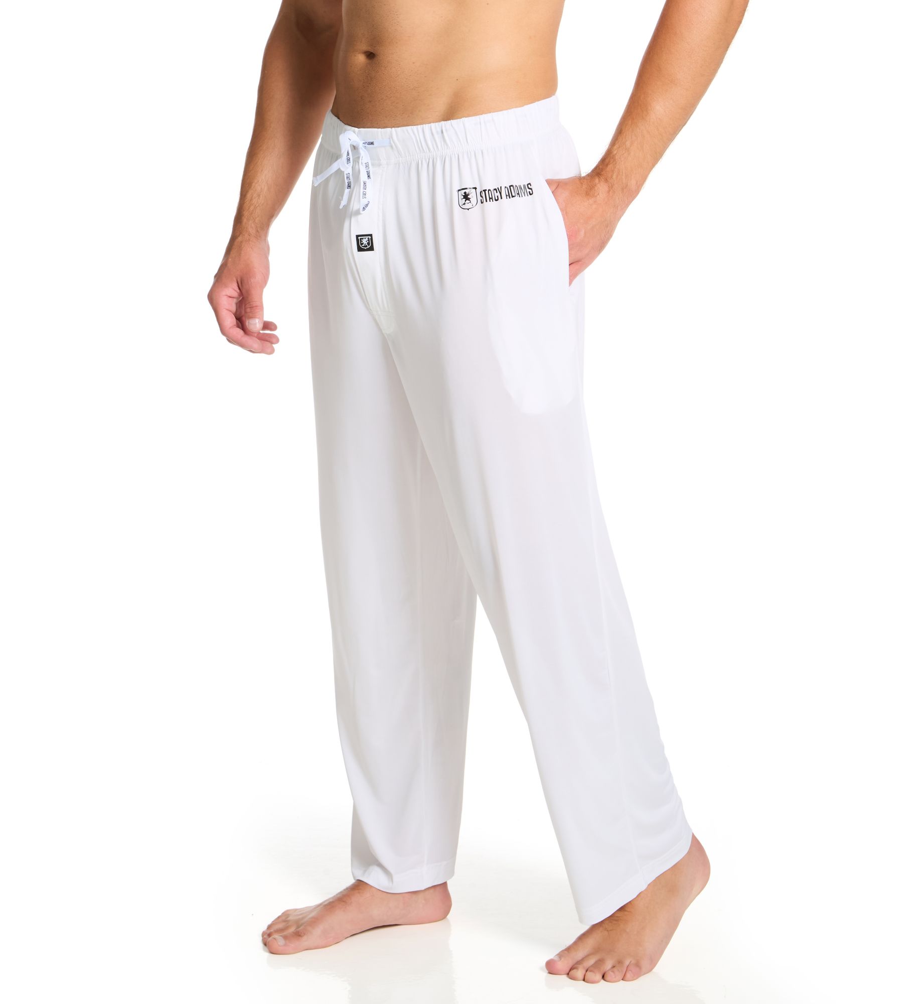 Stacy Adams Men's Moisture Wicking ComfortBlend Lounge Pant in White (SA6000) | Size 4XL | HisRoom.com