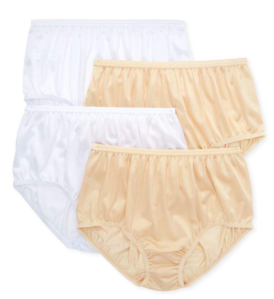 Women's 331 Full Cut Nylon Brief Panty - 4 Pack