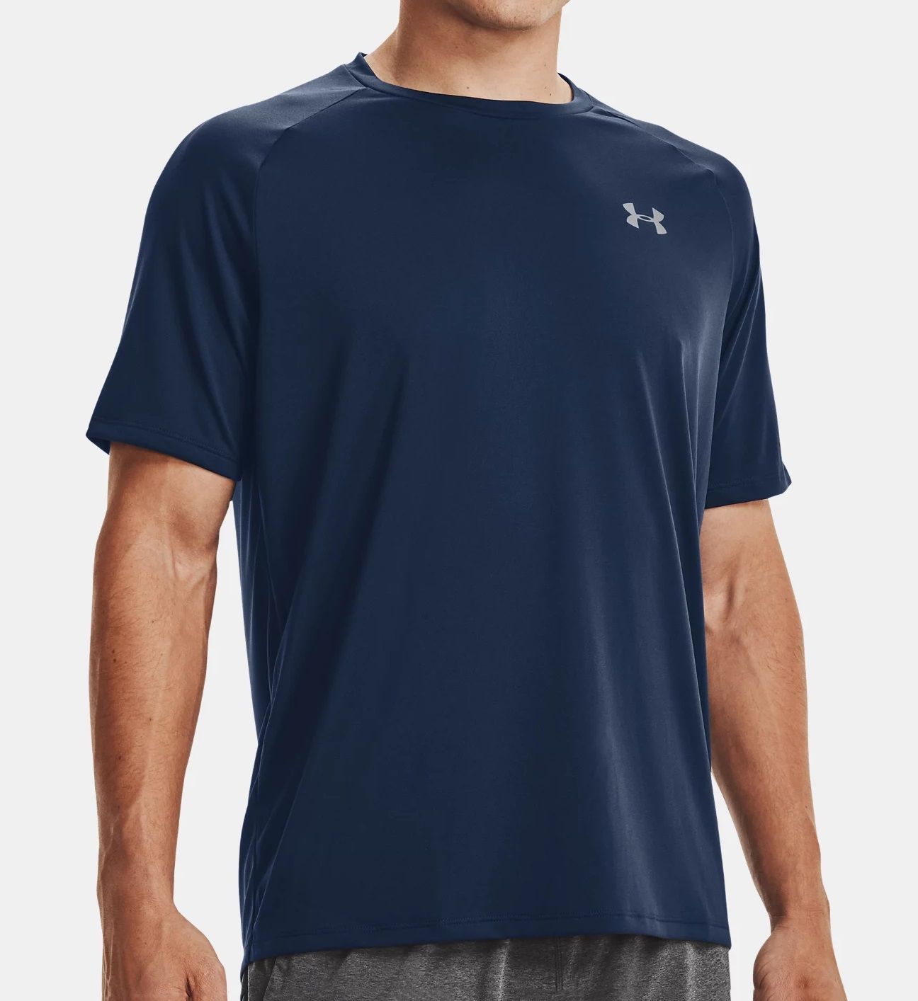 Under Armour Men's Tall Man Tech 2.0 Short Sleeve T-Shirt in Academy/Graphite (1326413T) | Size XL | HisRoom.com