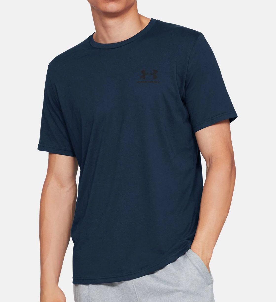 Under Armour Men's Sportstyle Left Chest Short Sleeve T-Shirt in Blue (1326799) | Size 3XL | HisRoom.com