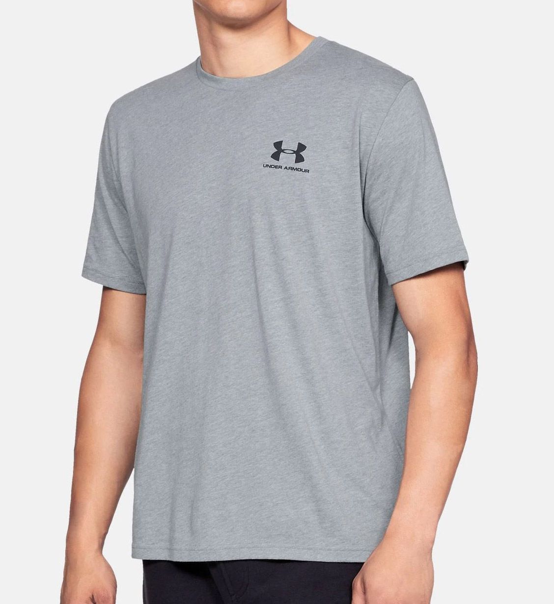 Under Armour Men's Sportstyle Left Chest Short Sleeve T-Shirt in Gray (1326799) | Size 2XL | HisRoom.com
