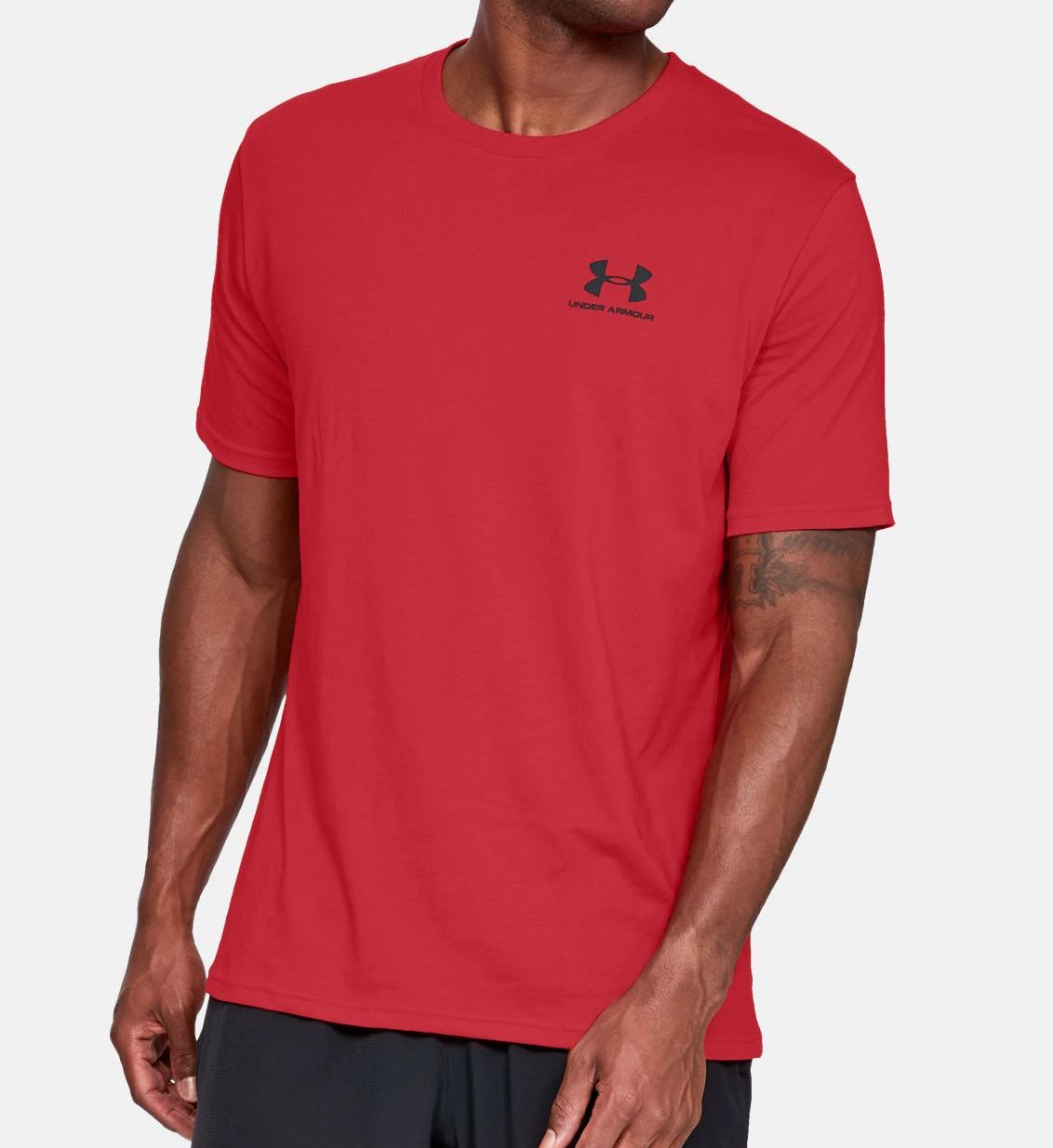 Under Armour Men's Sportstyle Left Chest Tall Man T-Shirt in Red (1326799T) | Size Large | HisRoom.com