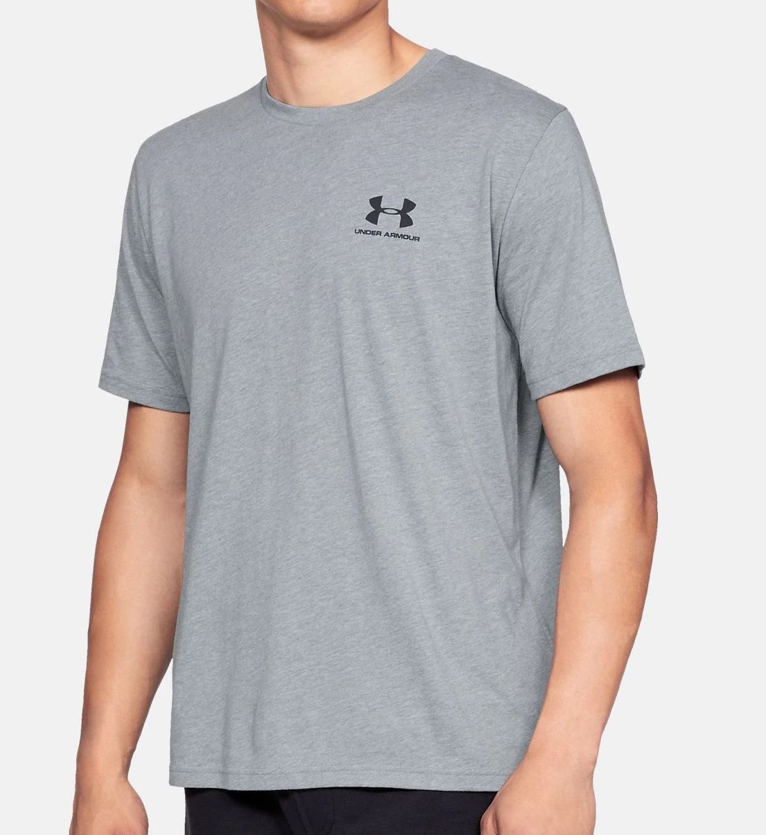 Under Armour Men's Sportstyle Left Chest Tall Man T-Shirt in Gray (1326799T) | Size XL | HisRoom.com