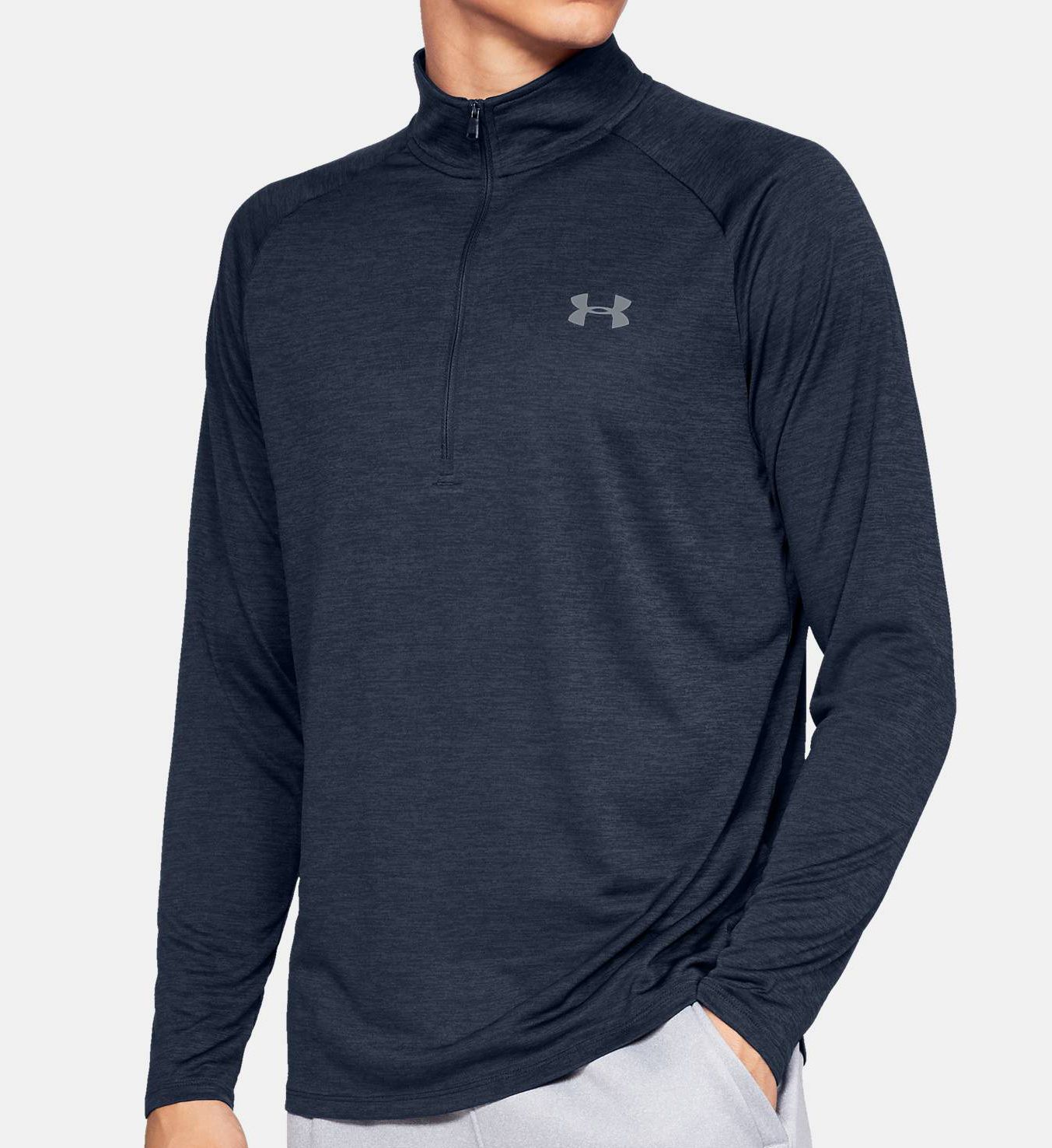 Under Armour Men's UA Tech 2.0 1/2 Zip Long Sleeve Shirt in Blue (1328495) | Size 2XL | HisRoom.com