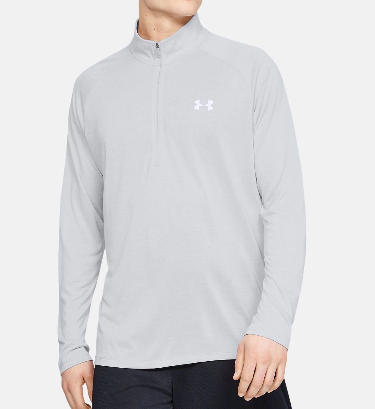 Under Armour Men's Tall Man Tech 2.0 1/2 Zip Long Sleeve Shirt in Gray (1328495T) | Size XL | HisRoom.com