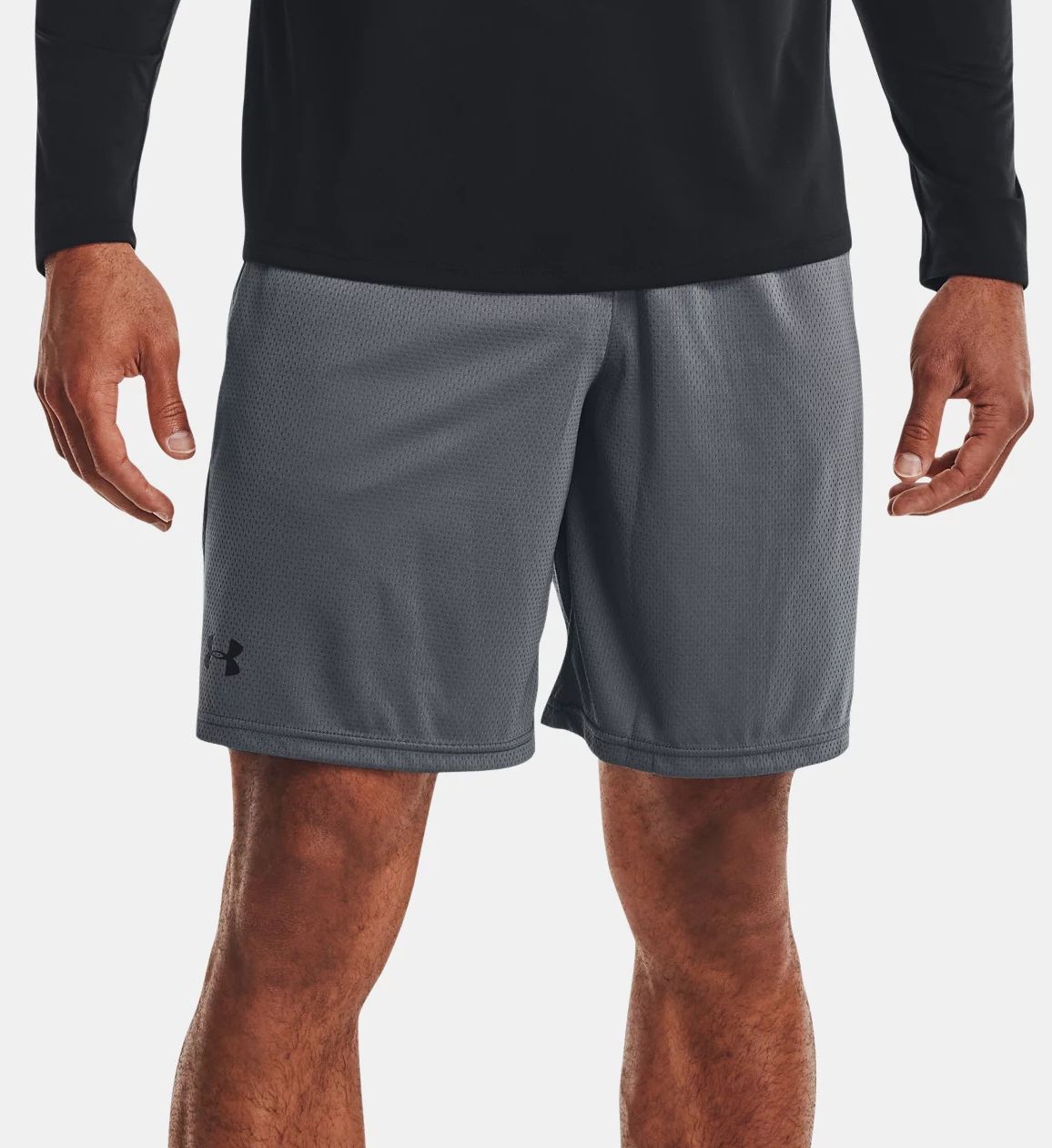 Under Armour Men's Tech 9 Inch Mesh Short in Gray (1328705) | Size Small | HisRoom.com