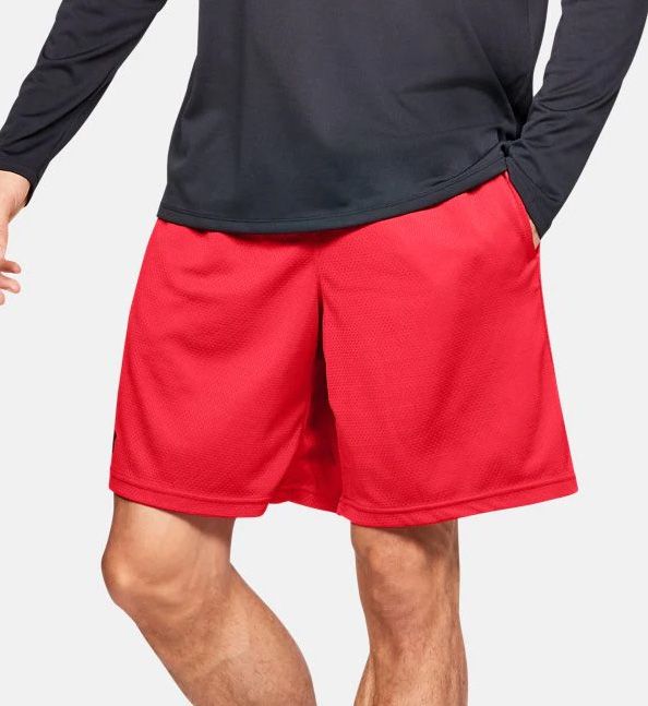 Under Armour Men's Tech 9 Inch Mesh Short in Red (1328705) | Size Medium | HisRoom.com