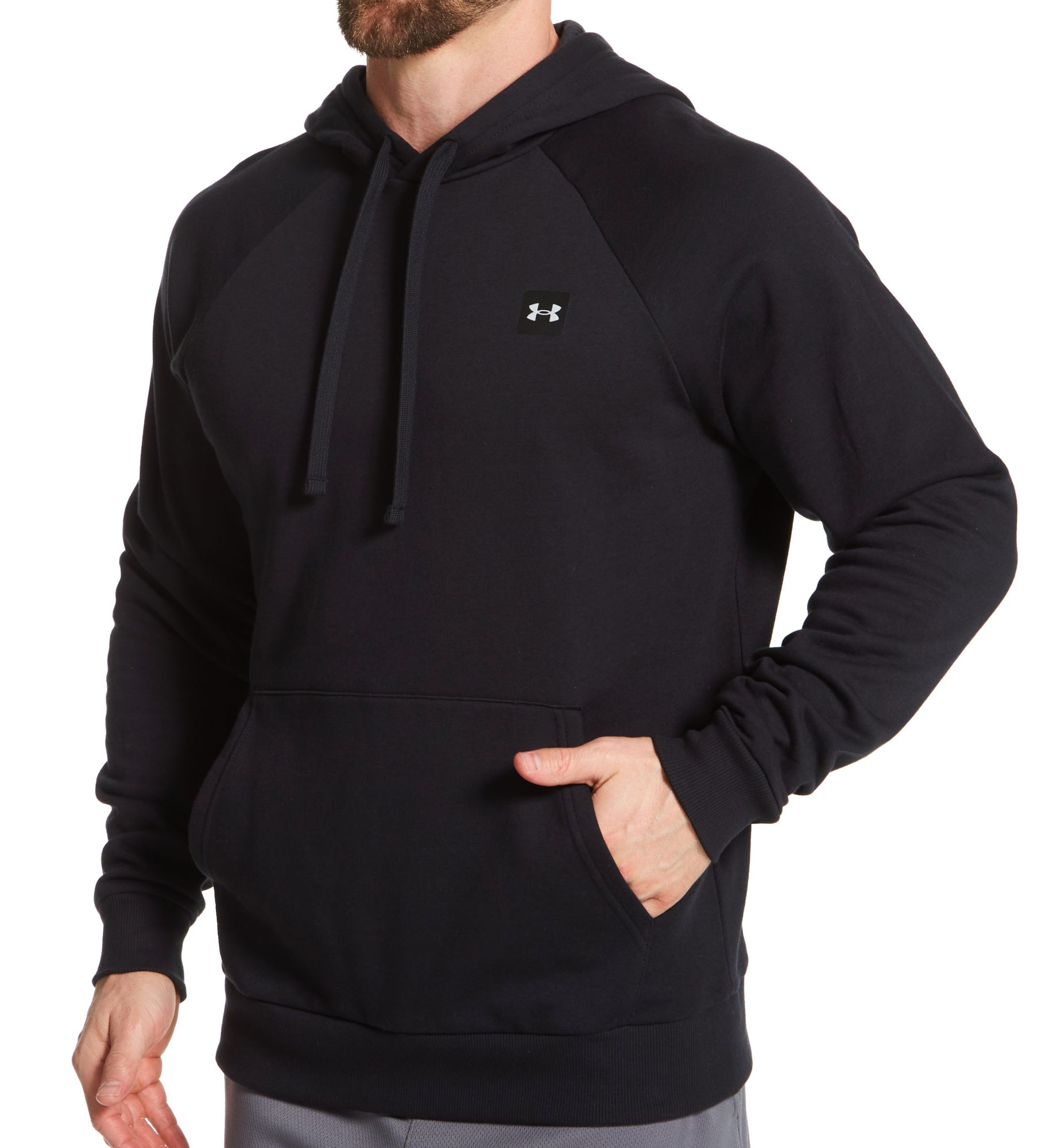 Under Armour Men's Rival Fleece Hoodie in Black (1357092) | Size Small | HisRoom.com