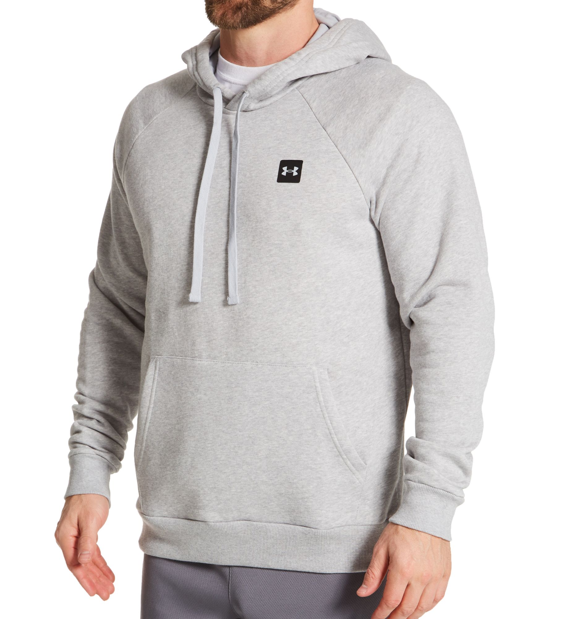 Under Armour Men's Rival Fleece Hoodie in Gray (1357092) | Size 4XL | HisRoom.com