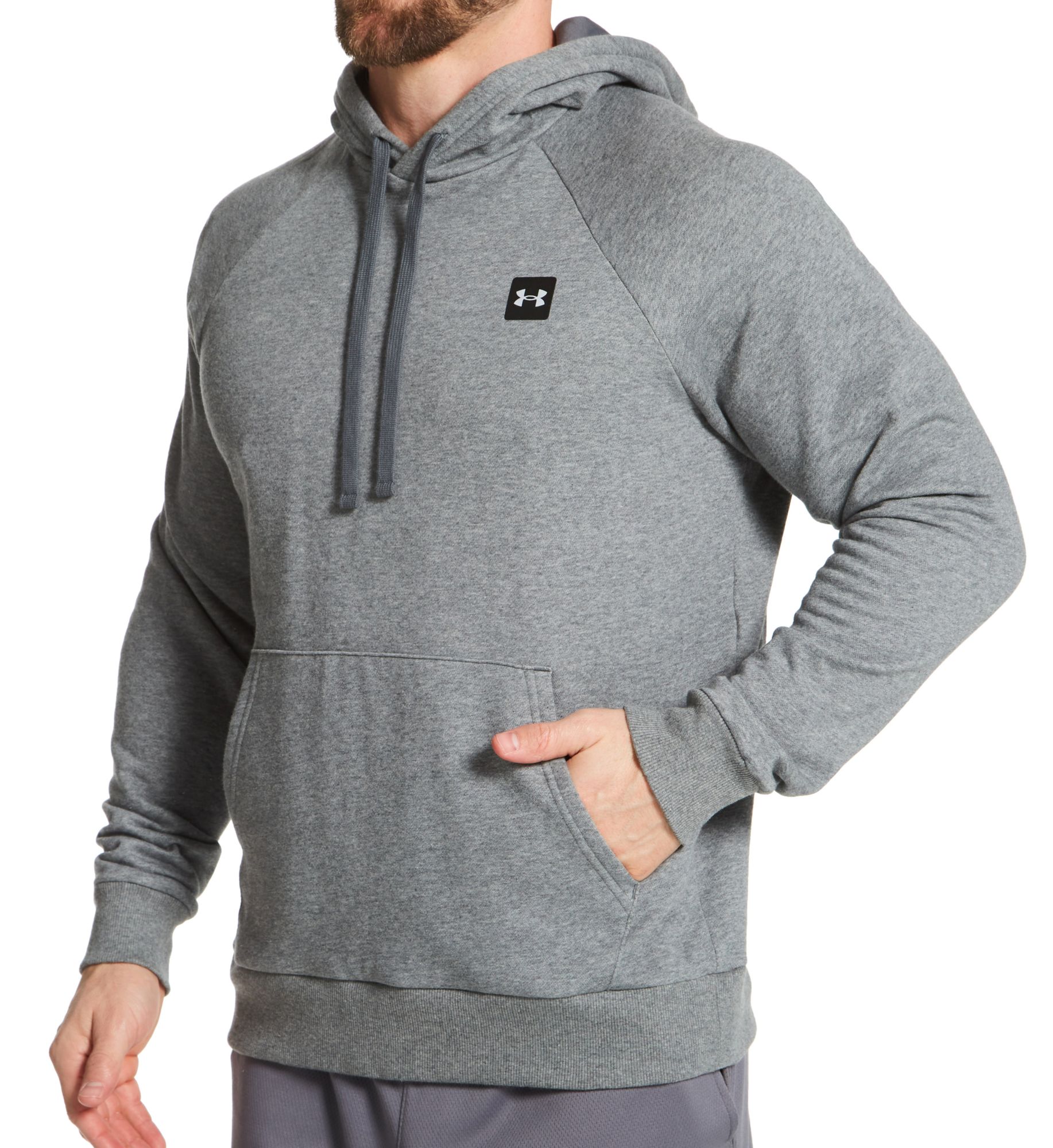 Under Armour Men's Rival Fleece Hoodie in Gray (1357092) | Size Small | HisRoom.com